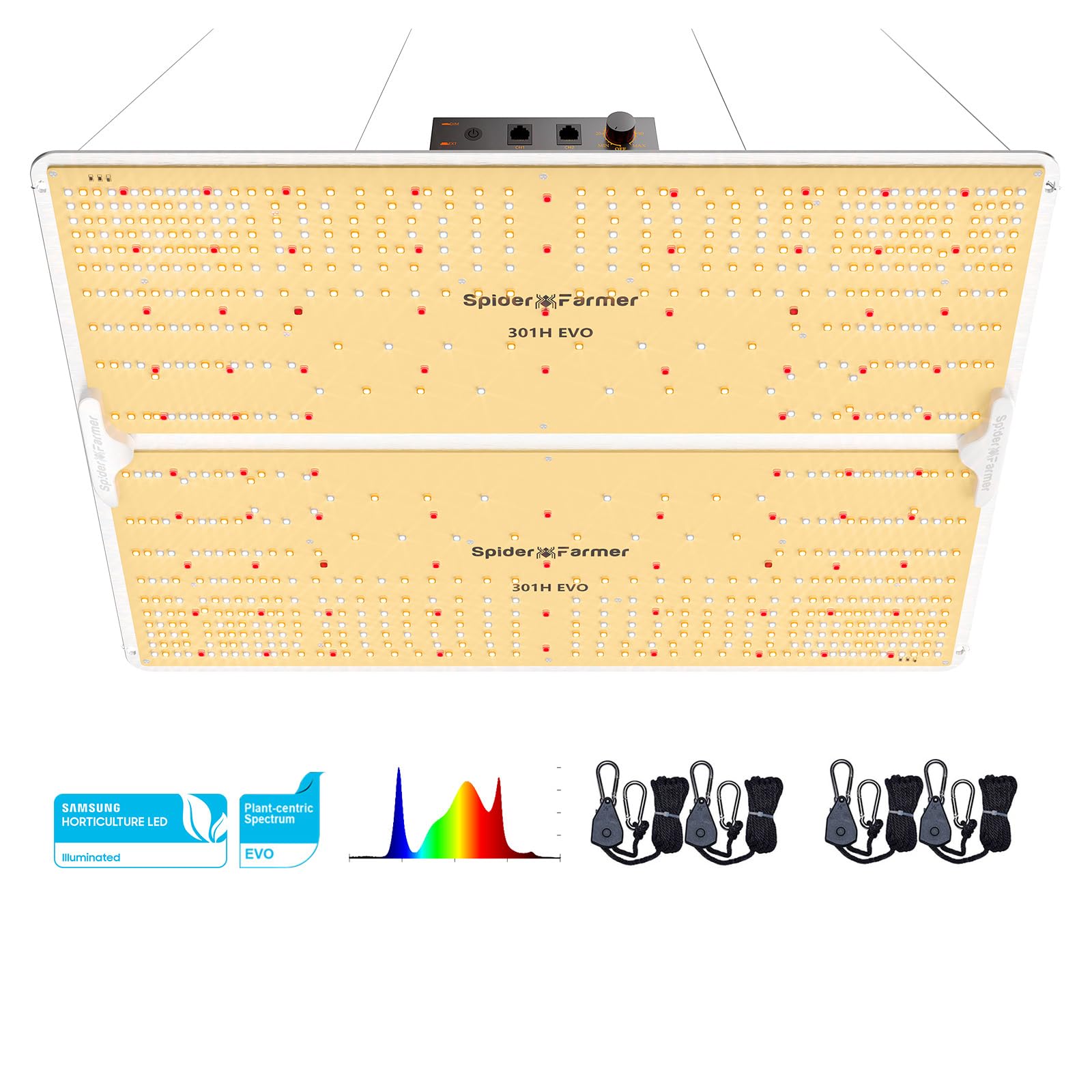 Spider Farmer Sf4000, Samsung Lm301H Evo Led Grow Light, Full Spectrum Plant Grow Light, 450W Dimmable & High Efficiency & Deeper Penetration Commercial Lamps For Seedling Veg & Bloom In 4X4 Grow Tent