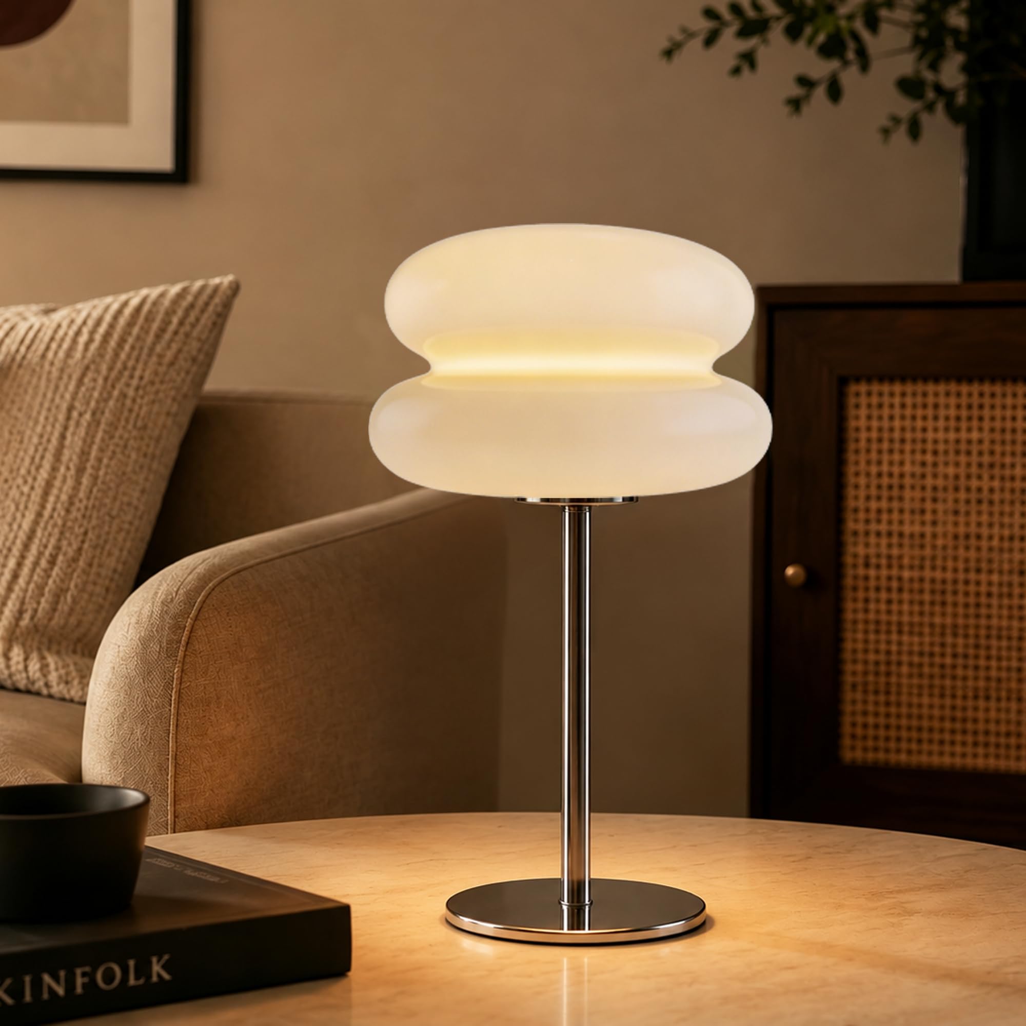 xiaojuande Mushroom lamp, Bedroom Medieval Modern Bedside Table lamp for Night Stands, Vintage dimmable Small Lamps, Cute Cool D