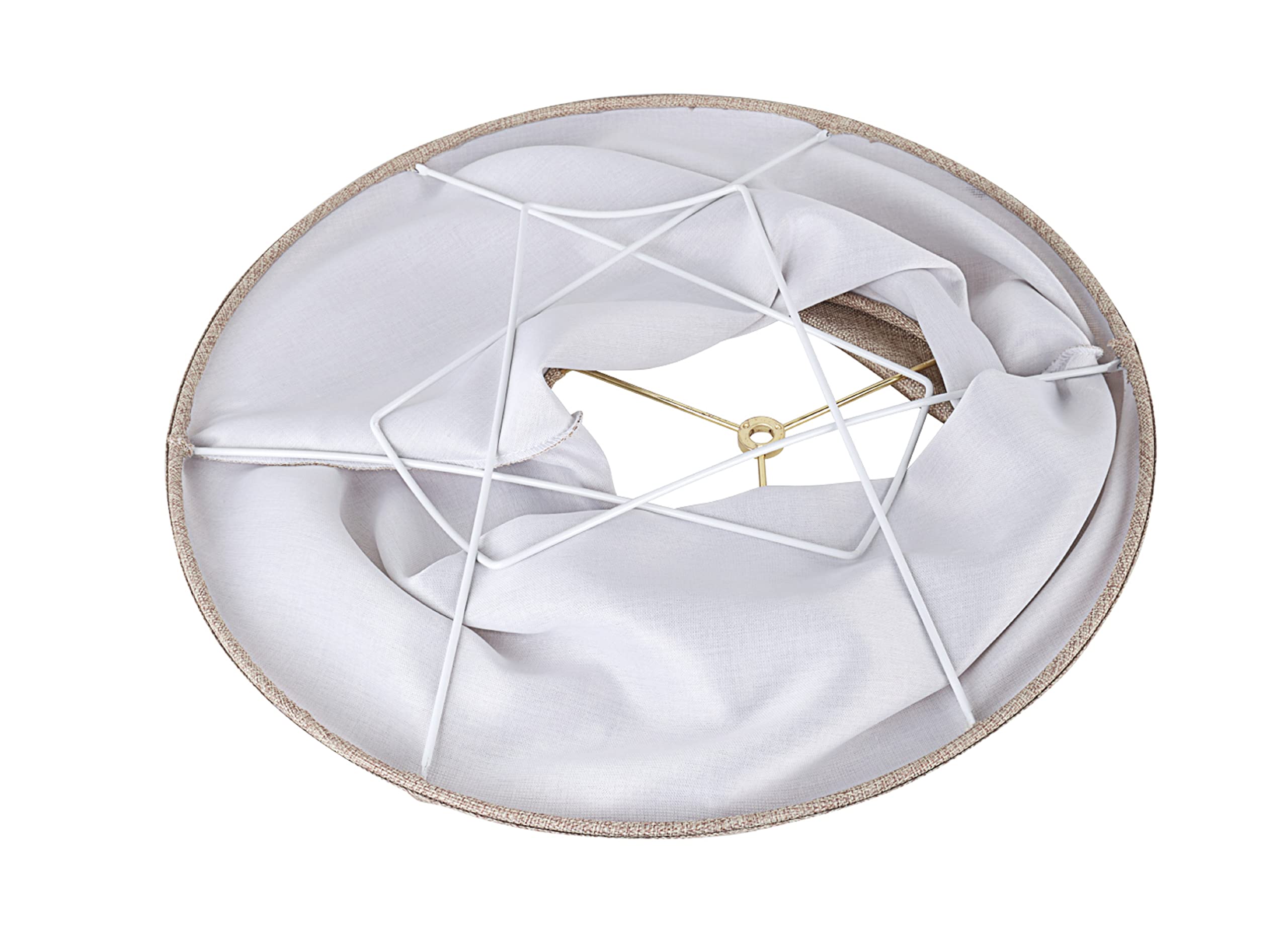Aspen Creative 38001-2, Transitional Bell Shaped Collapsible Spider Construction Lamp Shade In Natural, 9" Top X 18" Bottom X 13" Slant Height, Set Of 2