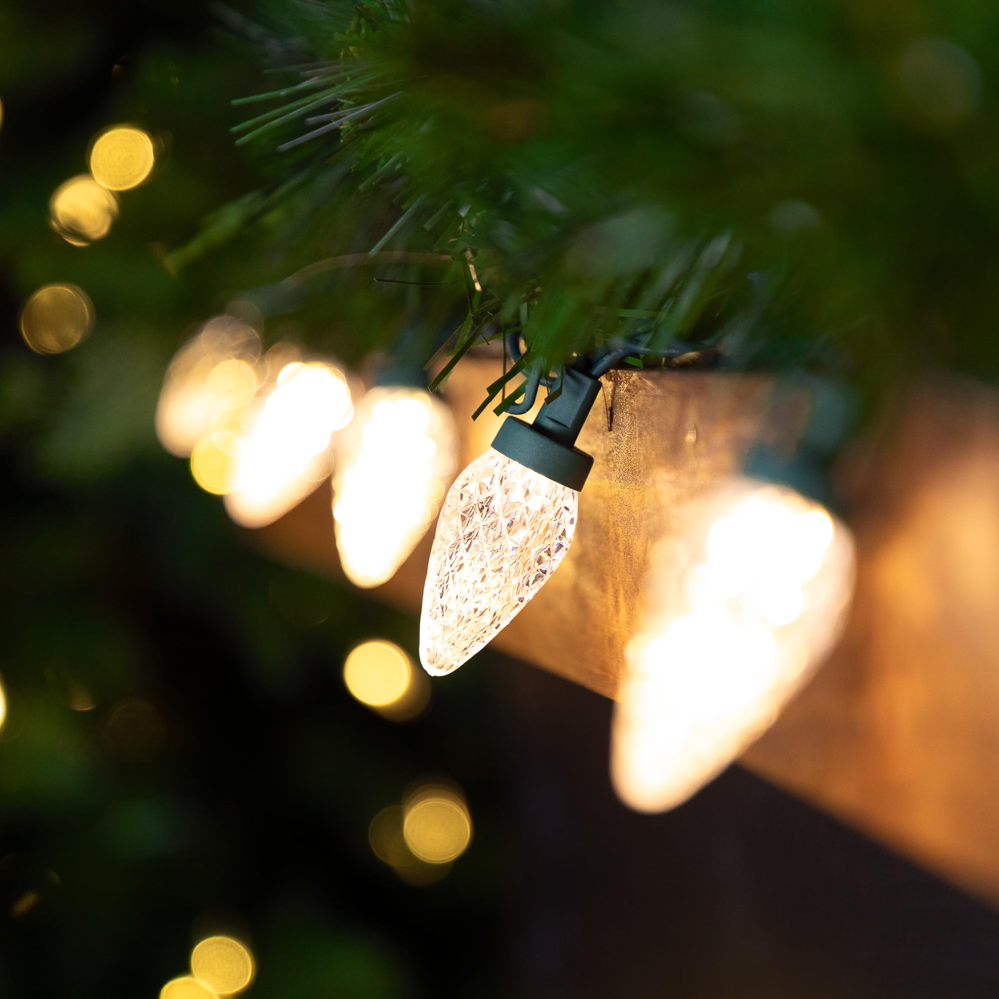 Northlight 100ct Warm White LED C9 Christmas Lights, 66ft Green Wire, Model 191296026116, Plastic