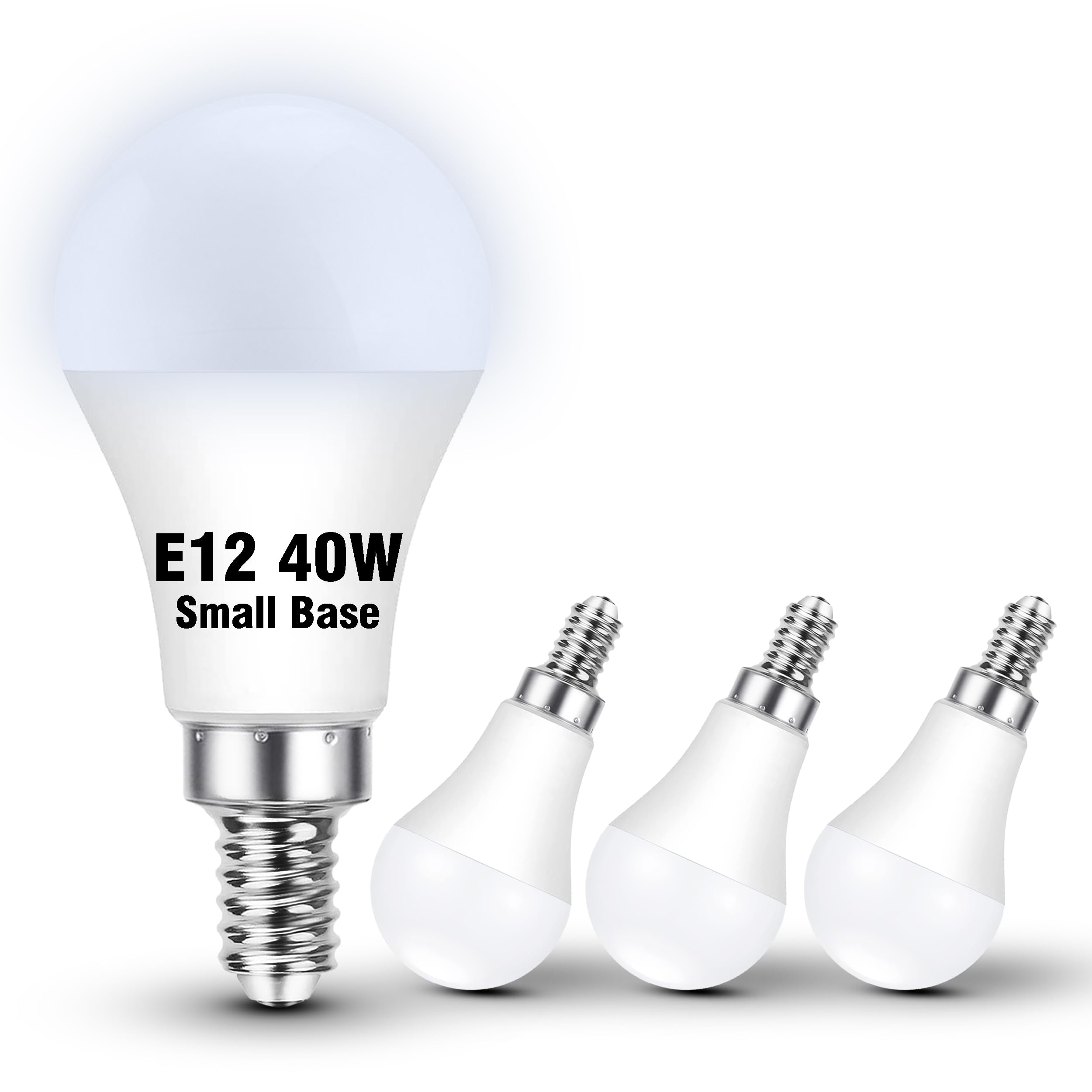 E12 LED Candelabra Light Bulb, 40W Equivalent Daylight White 5000K, 4W 450LM AC120V, E12 Small Base LED Light Bulbs for Chandeli