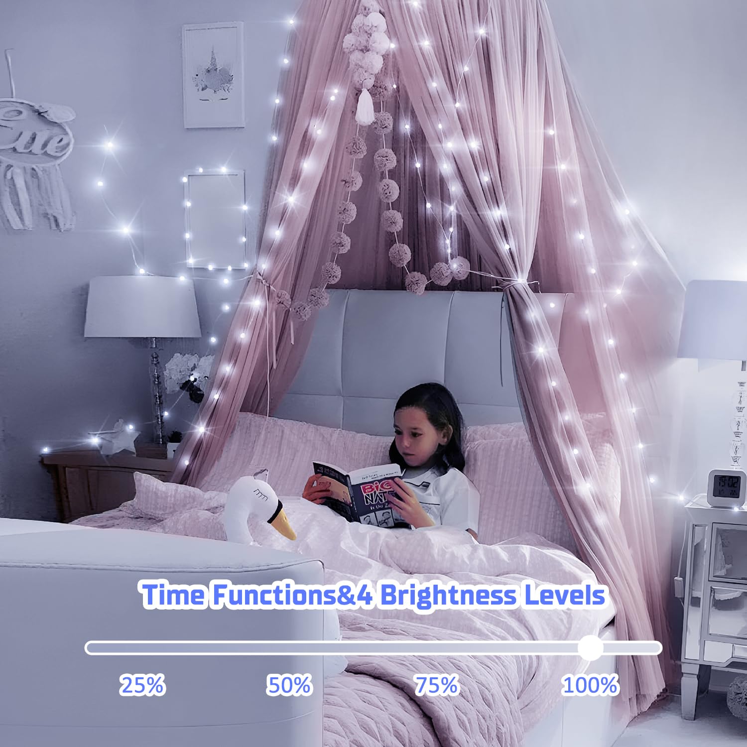 Xurisen 99Ft Cool White Fairy Lights, 300Led Battery Operated With 8 Modes & Timer For Decor