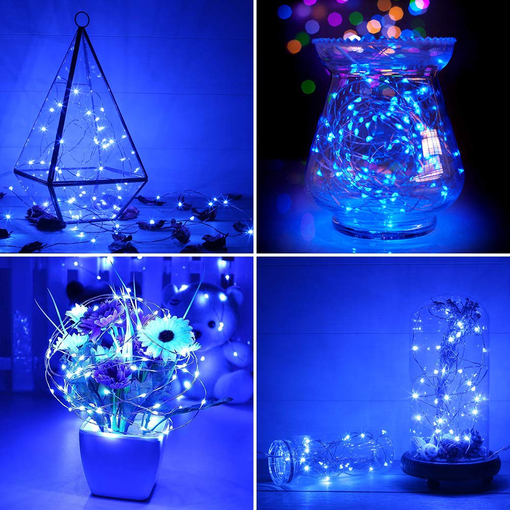 Onforu Fairy Lights 16 Pack, 6.5ft Blue Mini String Lights, 20 LED Copper Wire, IP67 Waterproof, Perfect for DIY Decor