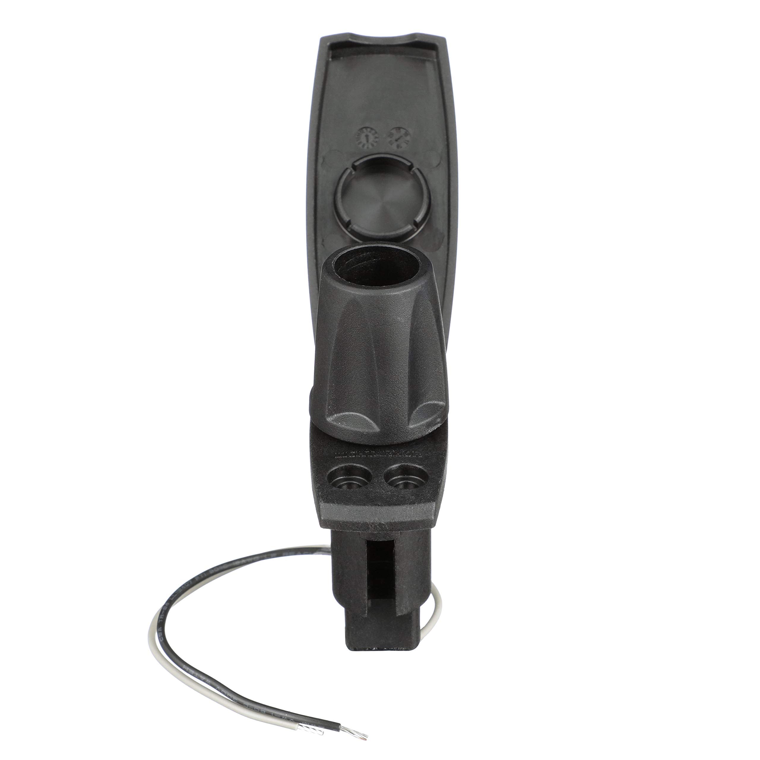 Attwood 910V2Pb-7 Lightarmor™ 910V Series Rectangle Plug-In Light Base — For All-Around Pole Light, 2-Pin, Black Composite Cover