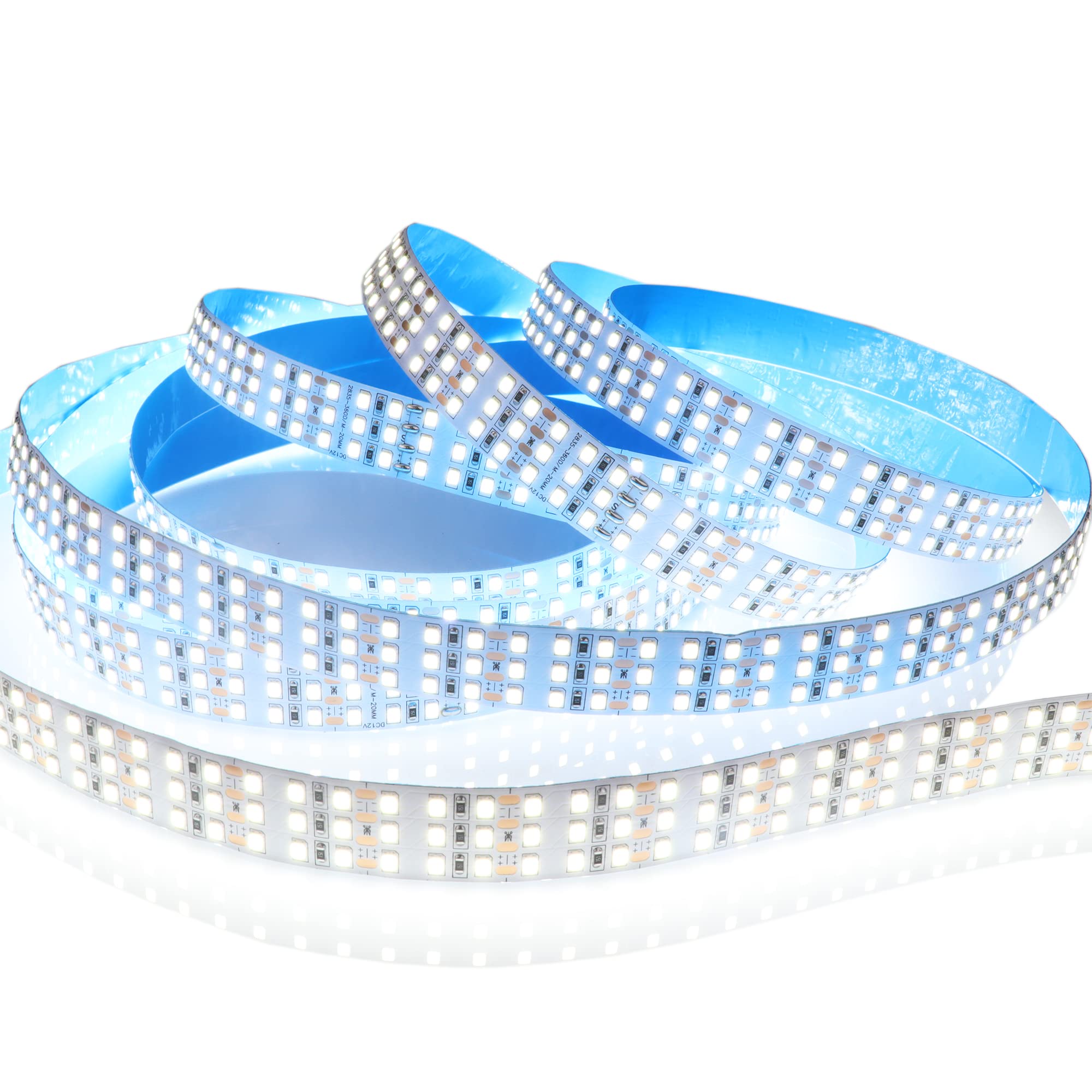 LEDENET 16.4ft SMD 2835 White LED Band Lights 12V 1800 LEDs Triple Row Daylight White 6000K Dimmable LED Flexible LED Tape Lights for Home  Bed  Kitchen Decor(Non-Waterproof IP20)