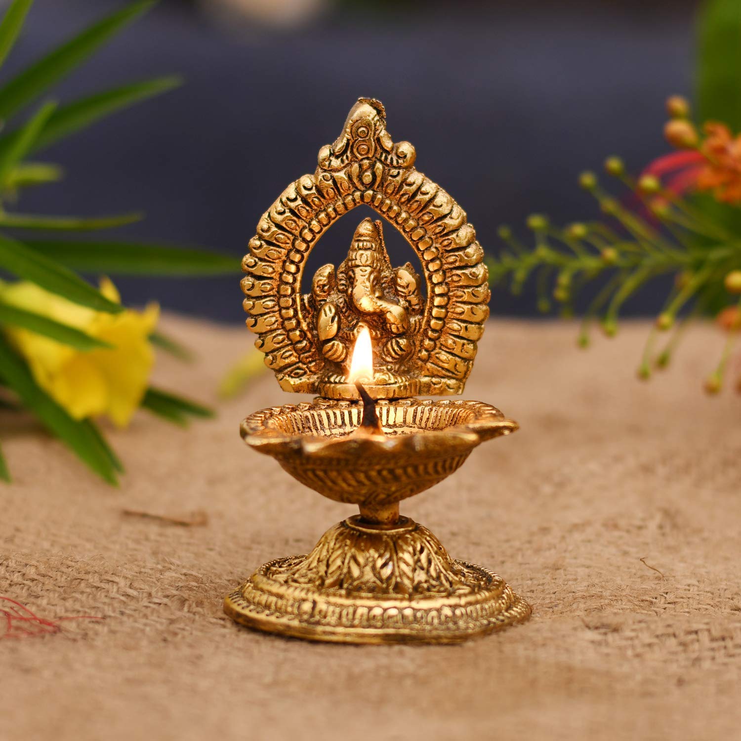Collectible India Ganesha Diya Oil Lamp - Diwali Diya for Puja Diwali Gift Home Temple Articles Decoration Gifts - Diwali Decora