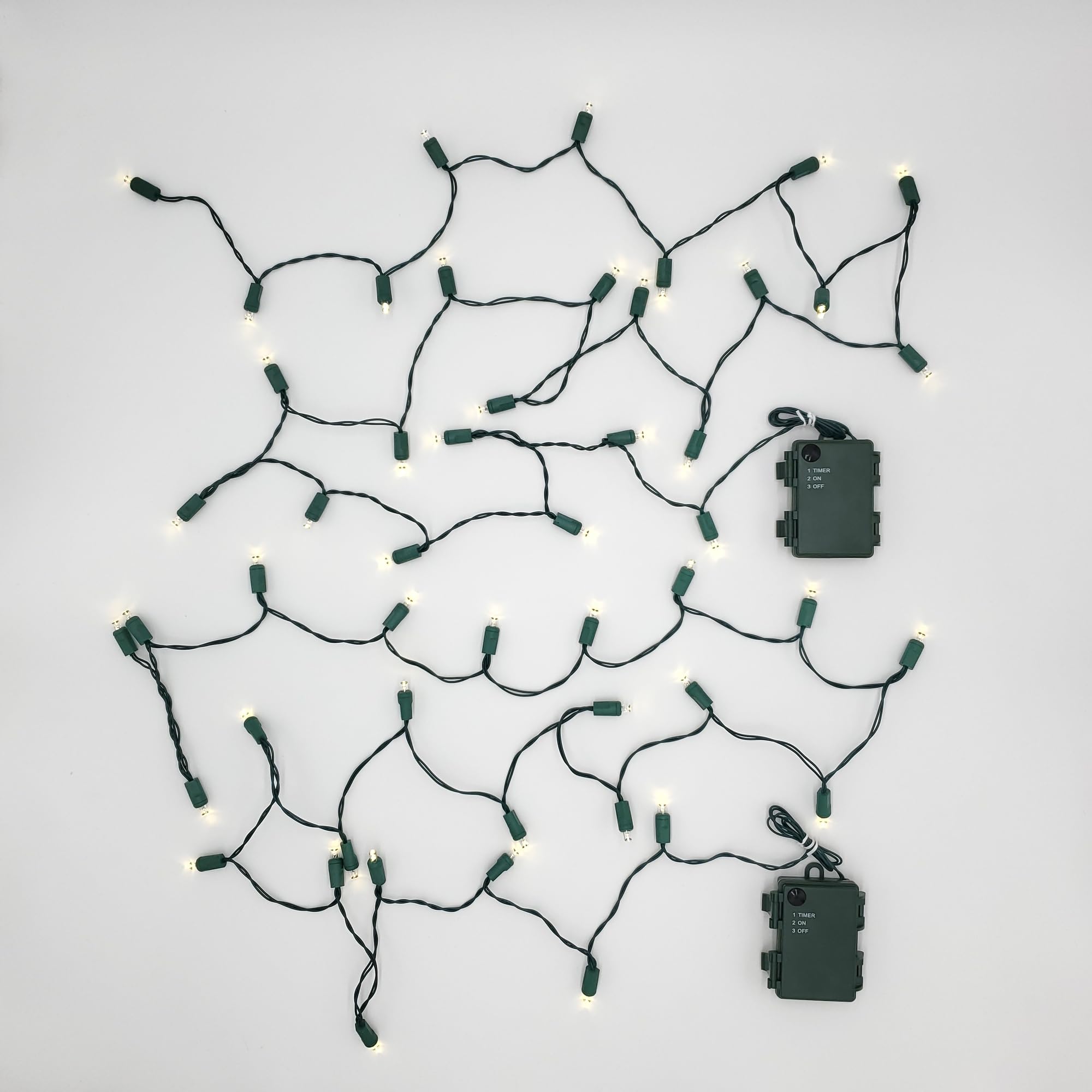 Lumabase Battery Operated Led Mini String Lights - White, 25 Lights On 113" Cord, Set Of 2, 66002