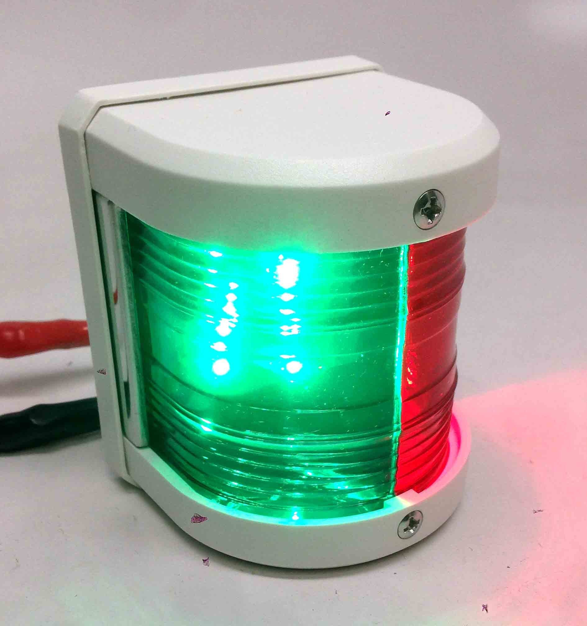 Pactrade Marine Waterproof Red & Green Bow LED Navigation Light - 2 Nautical Miles, Ideal for Boats, Marine Safety, Multi-Color