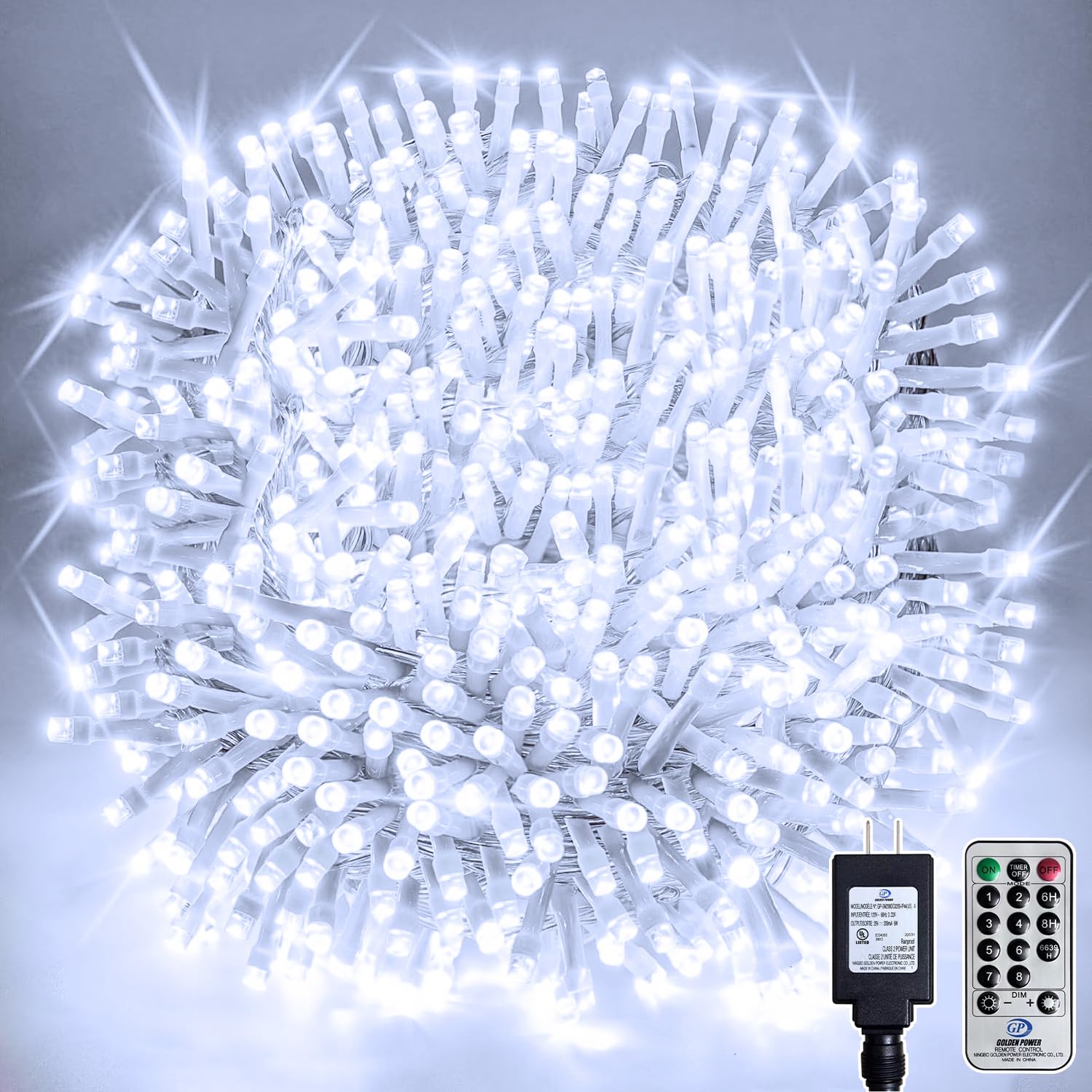 Soagrc 328FT 1000 LED Christmas Tree Lights, Bright Cool White Outdoor Christmas String Lights for House, Fairy Lights with 8 Mo