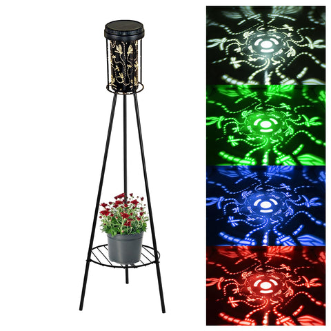 SendaLife RGB Dragonfly Projection Solar Floor Lamps Outdoor,Metal
