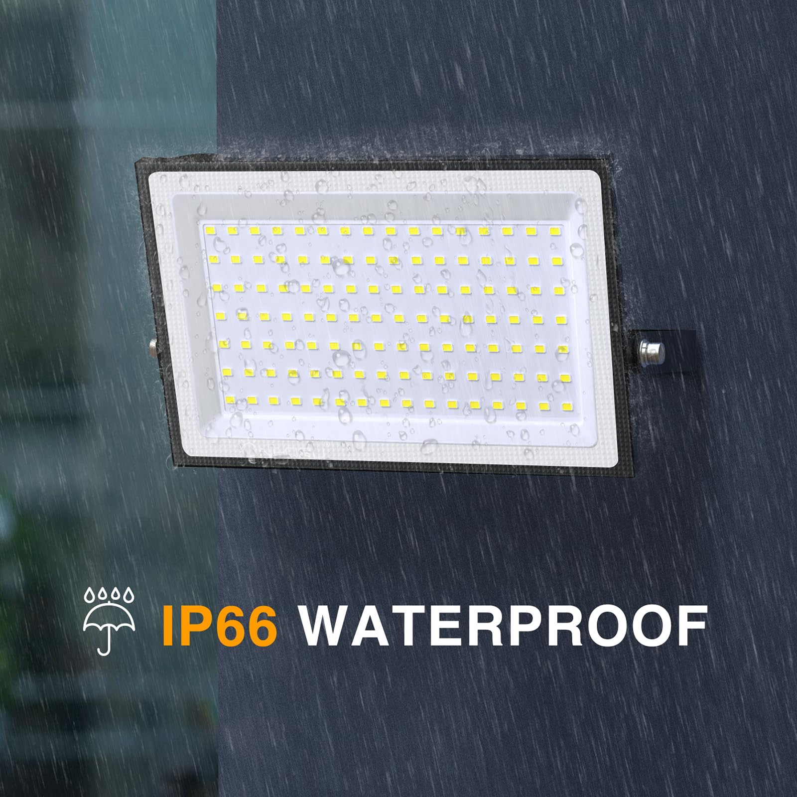 Onforu 100W LED Flood Light (2 Pack) - 8900LM IP66 Waterproof Security Lights, 6500K Daylight for Garage, Yard, Garden, Stadium, Arena