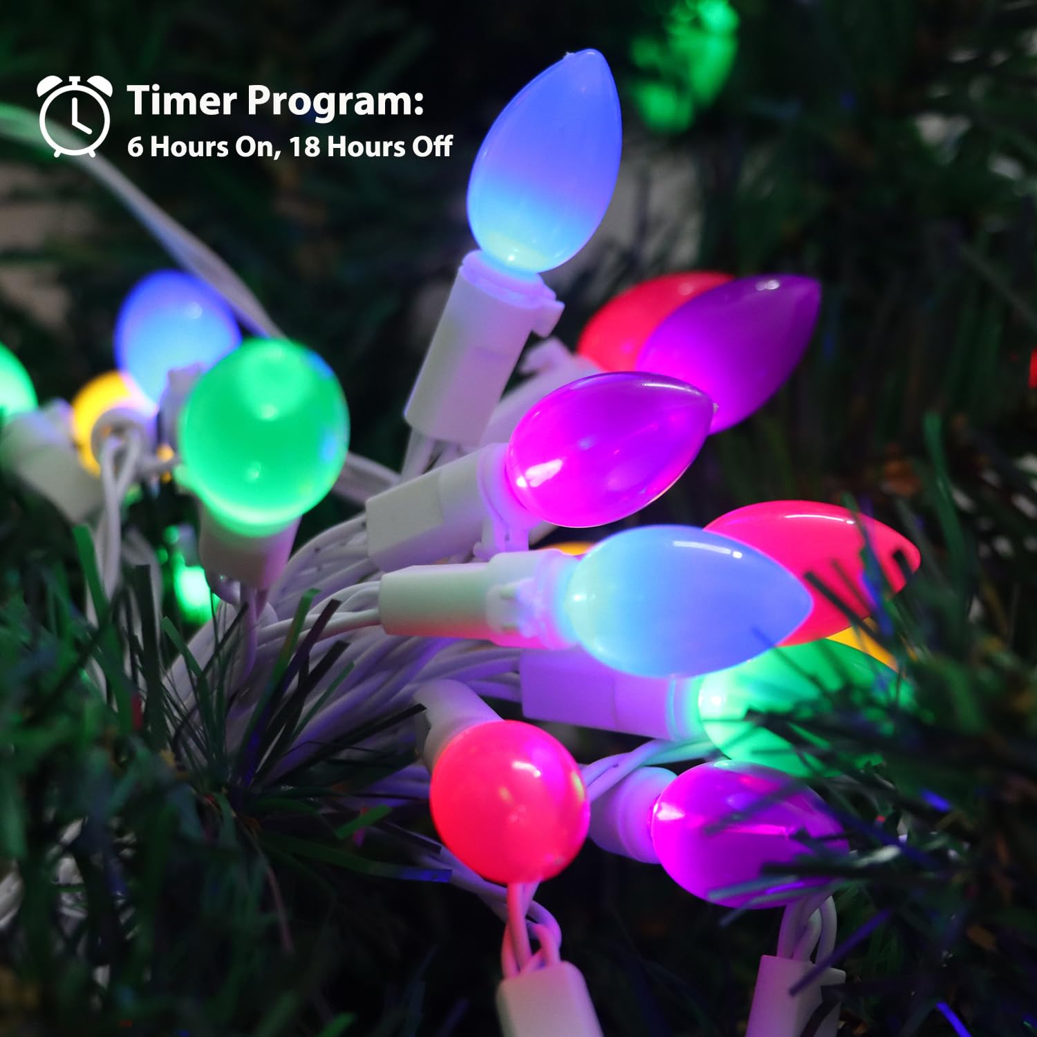HUGSVIK Easter String Lights, 50 LED 17FT Battery Operated, 8 Modes, Multicolor, Indoor/Outdoor Decor for Home and Patio