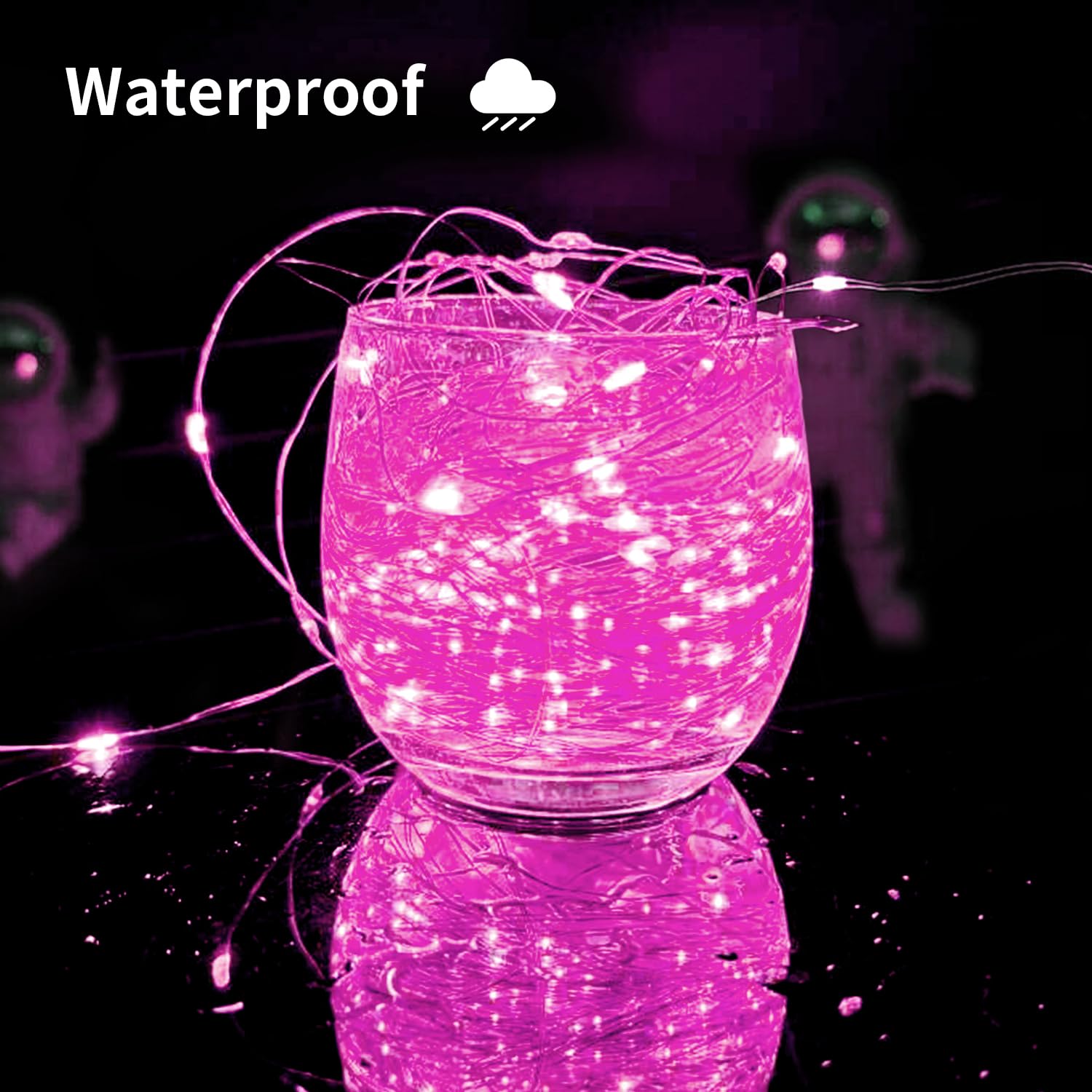 Solar String Lights Outdoor  33 Feet 100 Leds 8 Modes Solar Fairy Lights For Outside  Waterproof Outdoor Light For Patio Yard Christmas Tree Halloween Wedding Party Decorations  Pink