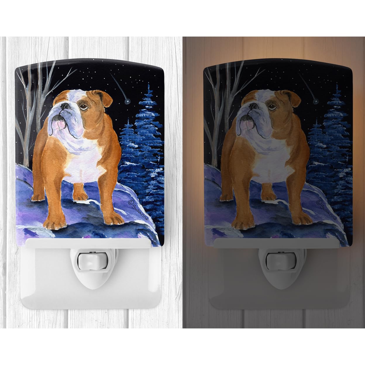 Carolines Treasures Ceramic Night Light, SS8405CNL, 6x4x3in, Multicolor, UL-Certified for Bedroom, Bathroom, Nursery, Kitchen