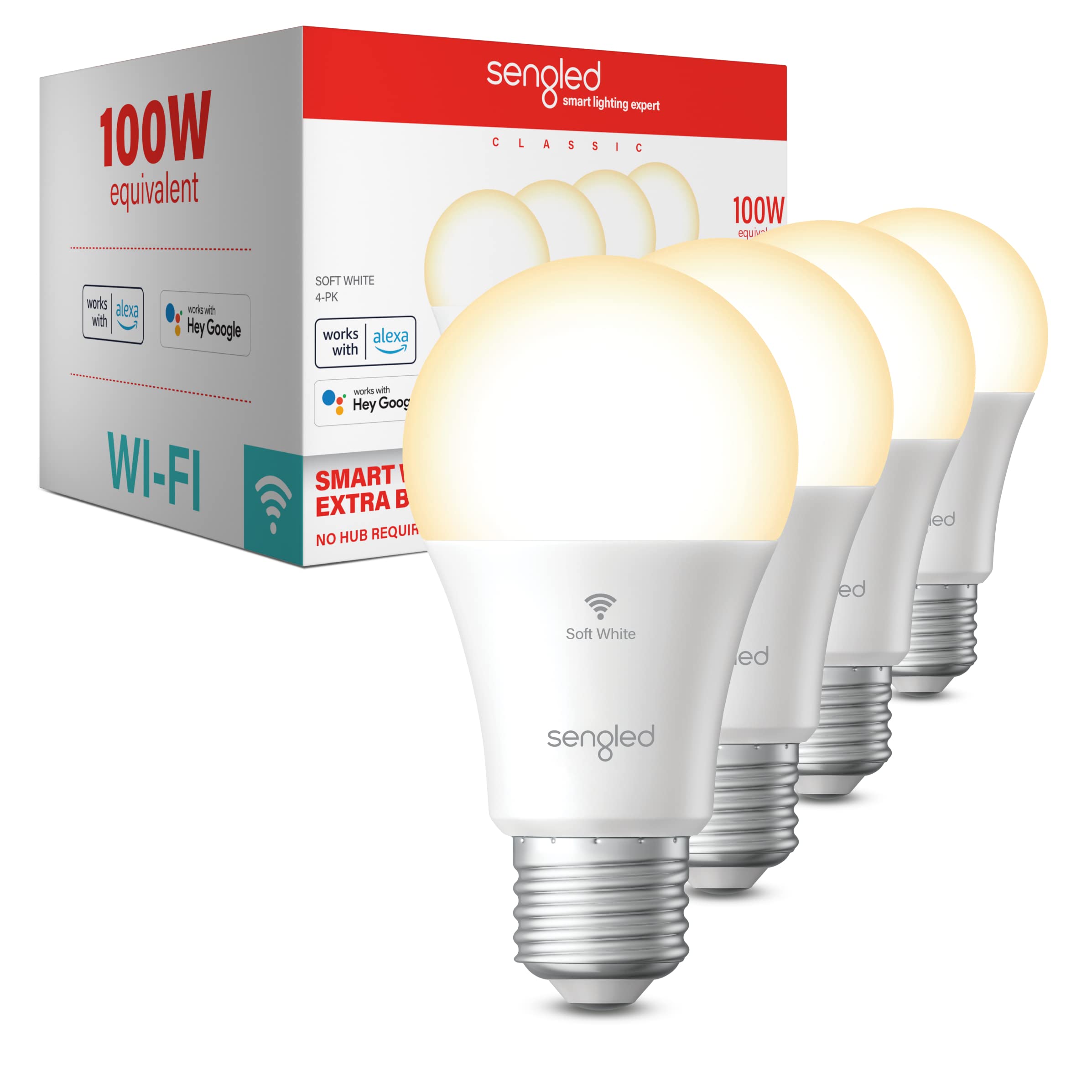 Sengled Smart Light Bulb, 100W Equivalent Wifi Light Bulb, 1500Lm High Brightness Smart Bulbs That Work With Alexa Google, Dimma