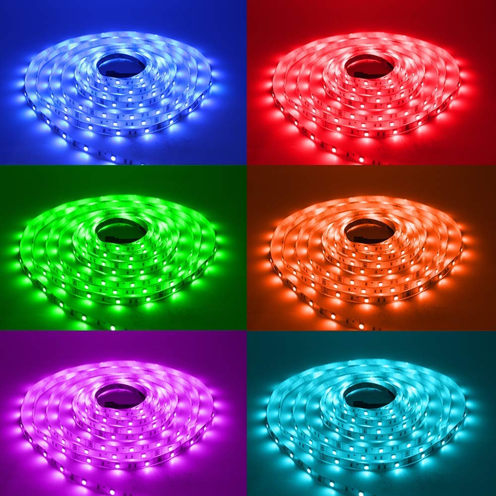 Daybetter Led Strip Lights 16.4Ft Multicolor With Remote Controller & Power Supply, Model Flsl-R5031-Rgb-Us, Plastic