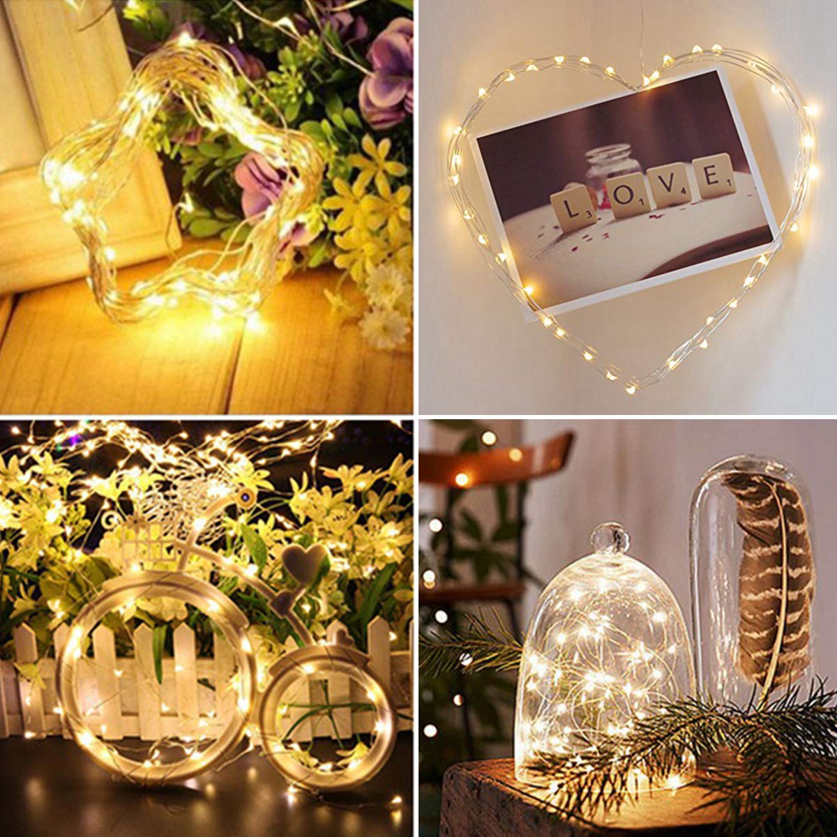 Decute 500LED Fairy String Lights - Warm White Copper Wire, Indoor/Outdoor, Remote Control, Model RKP-UL120500DP-2, Perfect for Decor