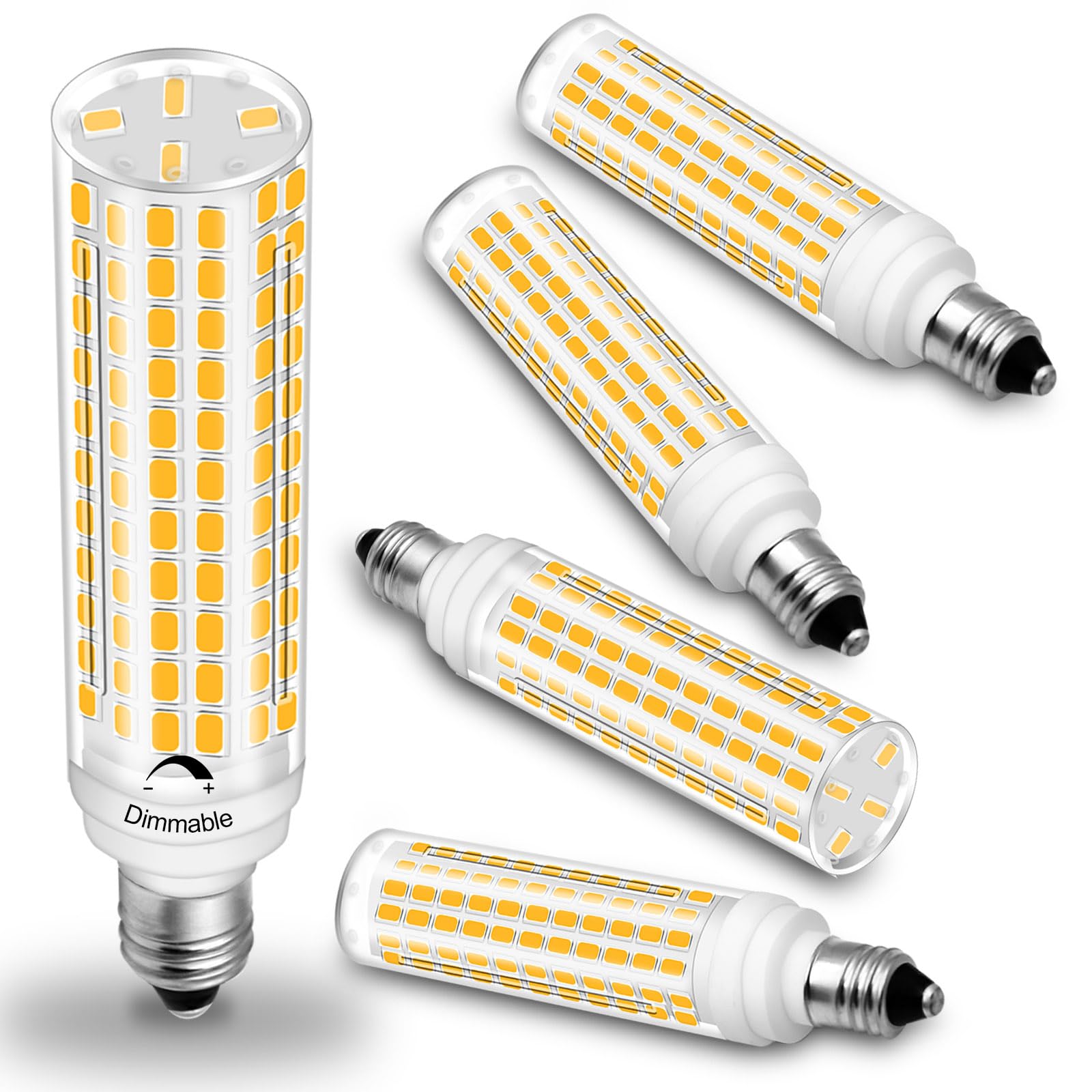 Megereet Jde11 Led Bulb 100W Halogen Bulbs Equivalent T4 Mini Candelabra E11 Led Bulb Dimmable Warm White 3000K 10W 1000Lm Jde11 120V 100W Led For Ceiling Fan Pendant Lighting 5 Pack