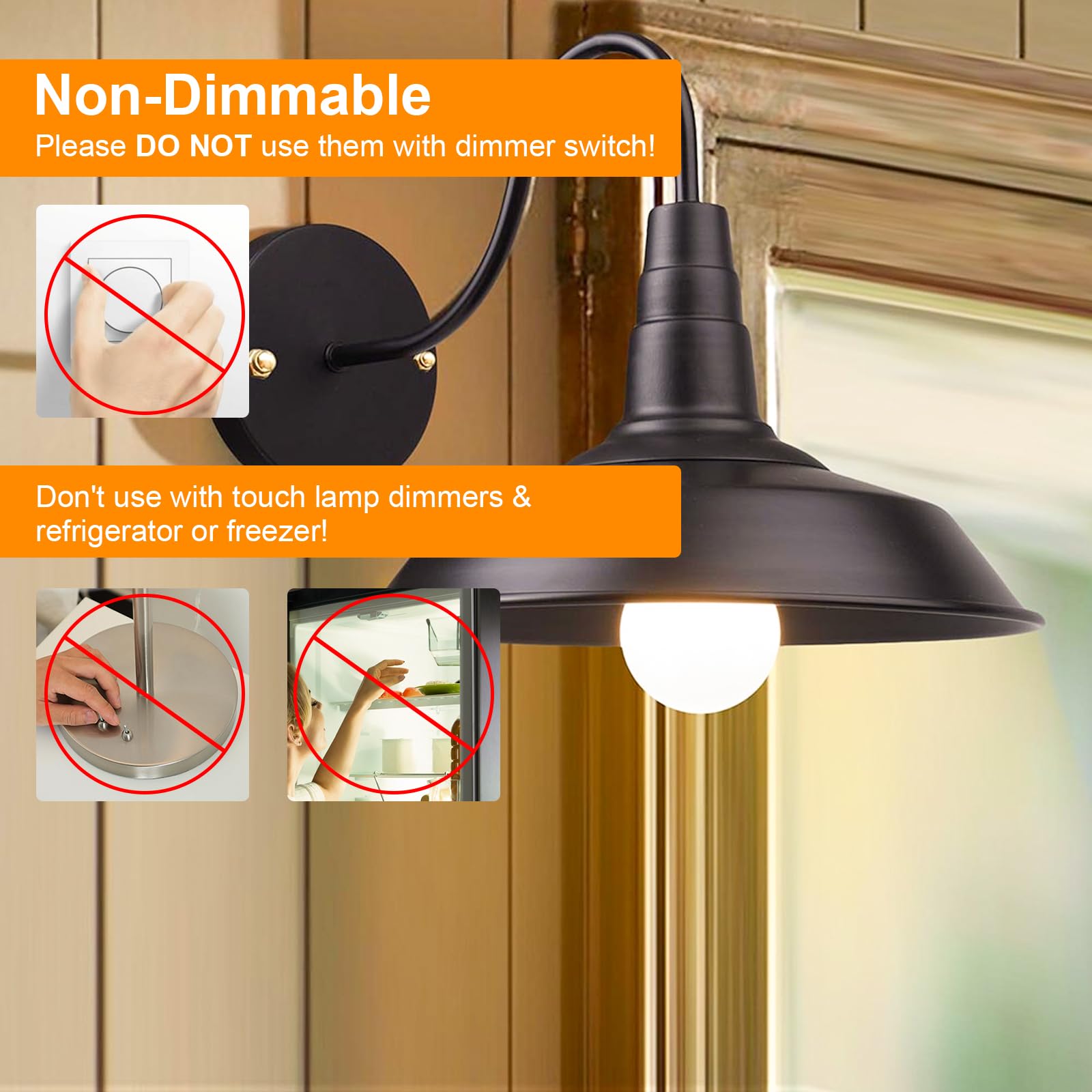 Morninglight 6 Pack A15 Led Bulbs 60 Watt Equivalent, 2700K Warm White, E26 Base, Non-Dimmable, 6.5W 600 Lumens Bulb, A15 6.5W L