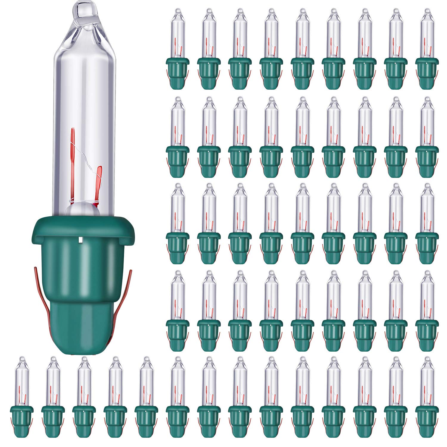 Mudder 150 Pcs Replacement Mini Light Bulbs Christmas Tree 2.5 V Incandescent String Light Bulbs Glass Lights With Base Indoor O