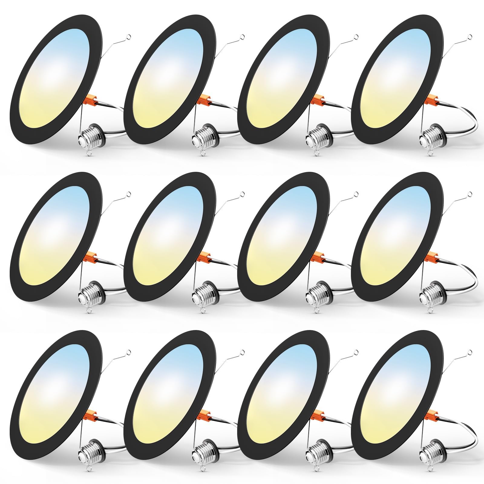 FREELICHT 12 Pack Retrofit LED Recessed Lighting 6 Inch, Selectable 2700K/3000K/4000K/5000K/6000K, Dimmable Flat LED Can Lights,