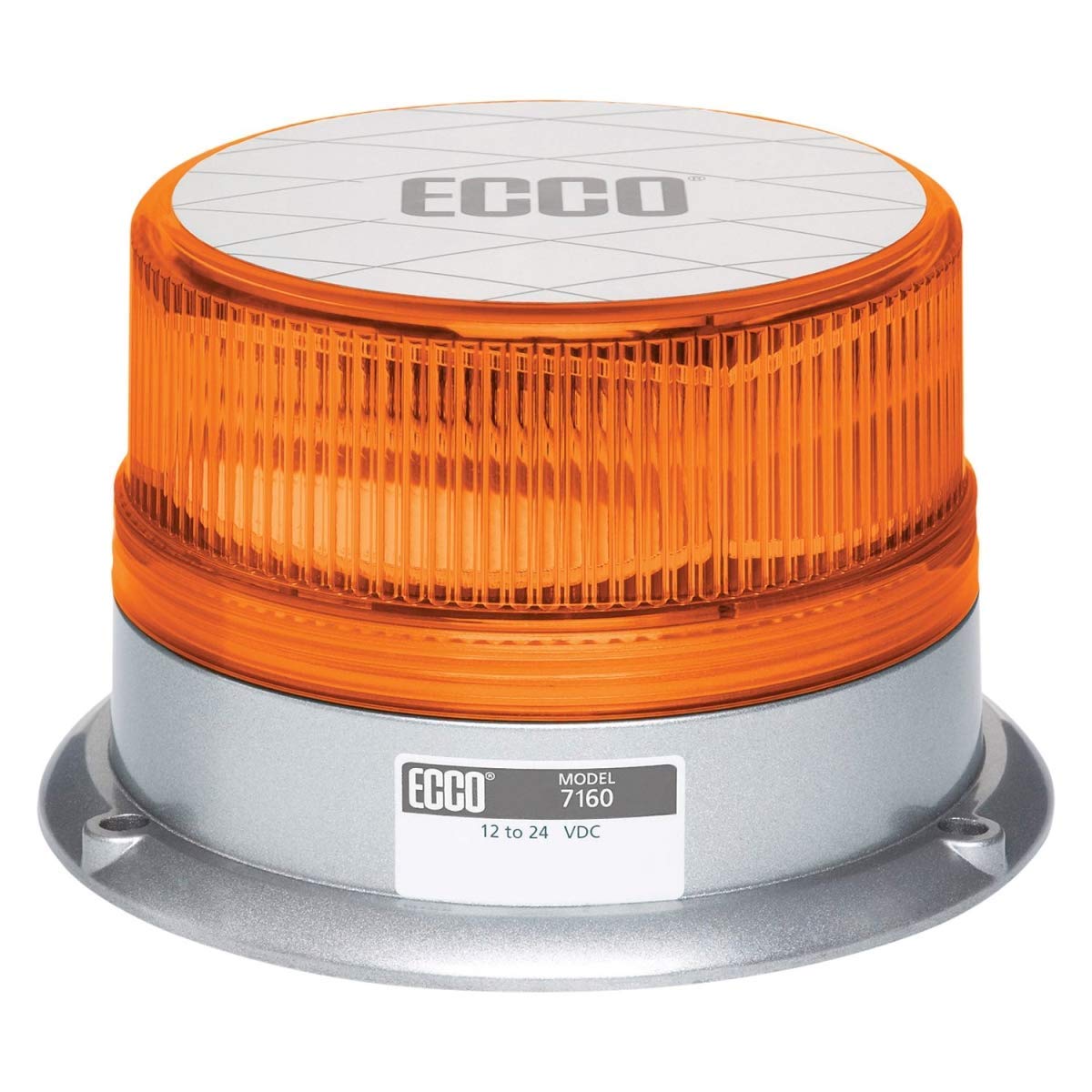ECCO 7160A 7160 Series Reflex Beacon Light Amber Lens, 3 Bolt Mount, 12 24 Volt