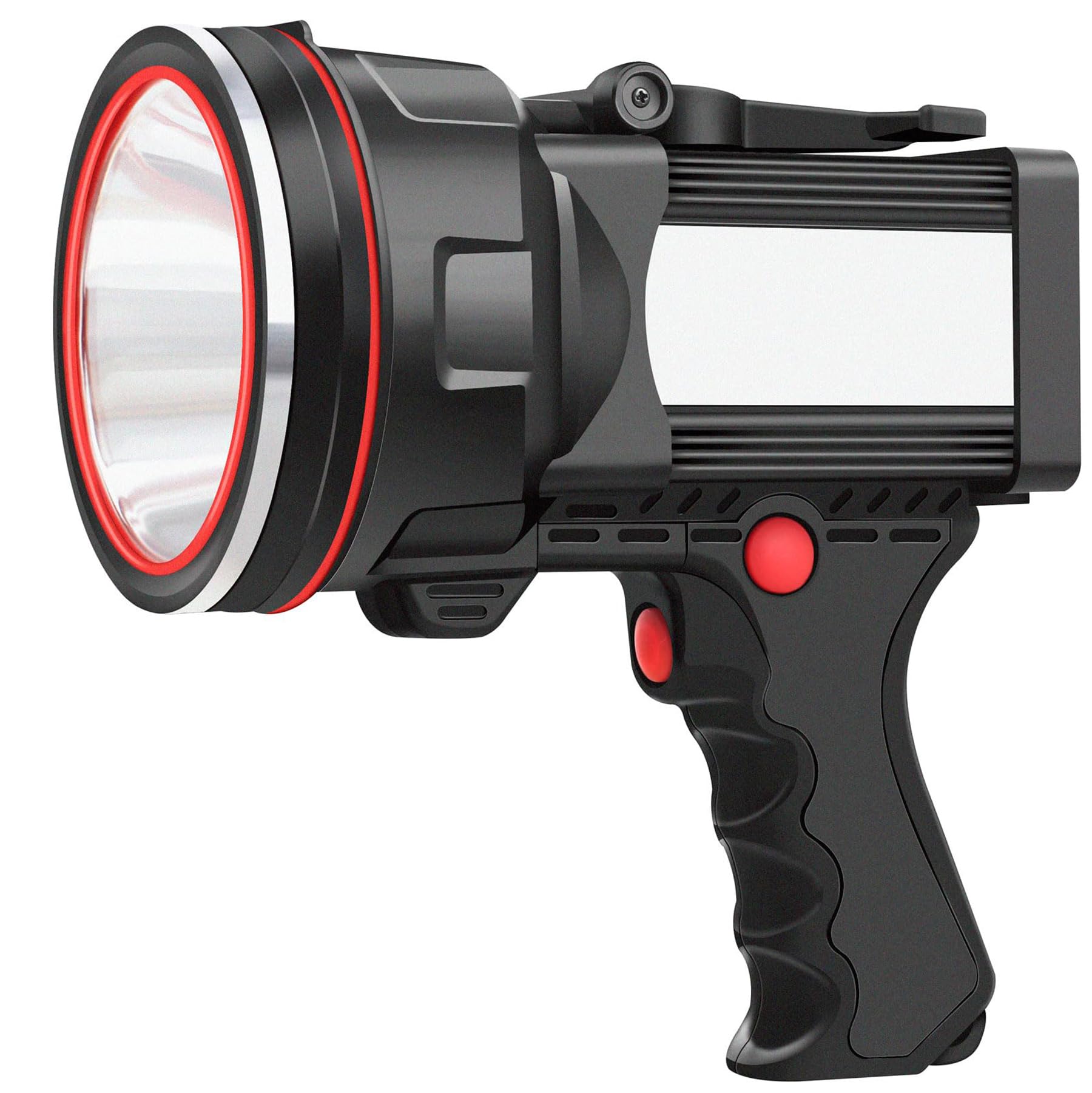 anlook Rechargeable Spotlight Flashlight, Waterproof Outdoor Handheld Spot Light, Built-in Kickstand and Phone Charger, Emergenc