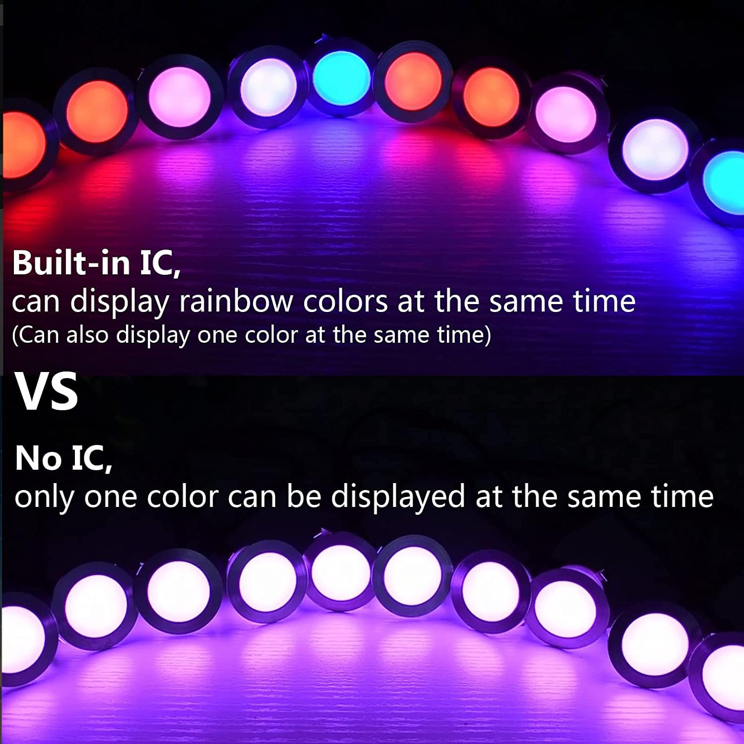 LED Deck Light Kit, 20pcs F1.77 WiFi Wireless Smart Phone Control Low Voltage Recessed RGBW Deck Lights with Remote, Voice Contr