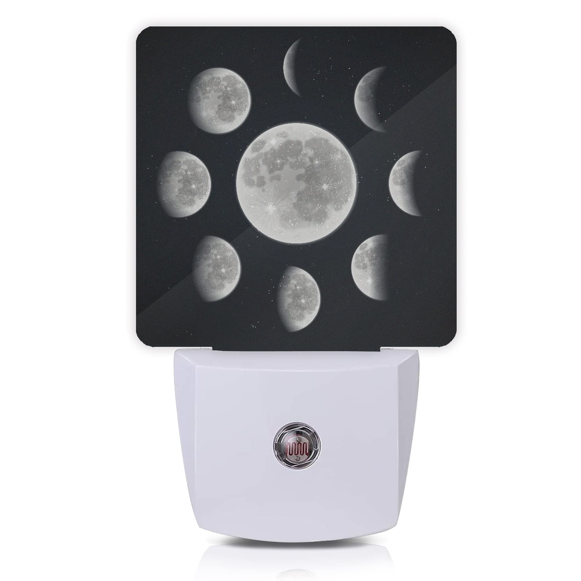 Smoaffly LED Night Light Plug-in, Auto Sensor, Dusk-to-Dawn, Moon Phases Decor for Nursery, Model XD-FXYD-LST09