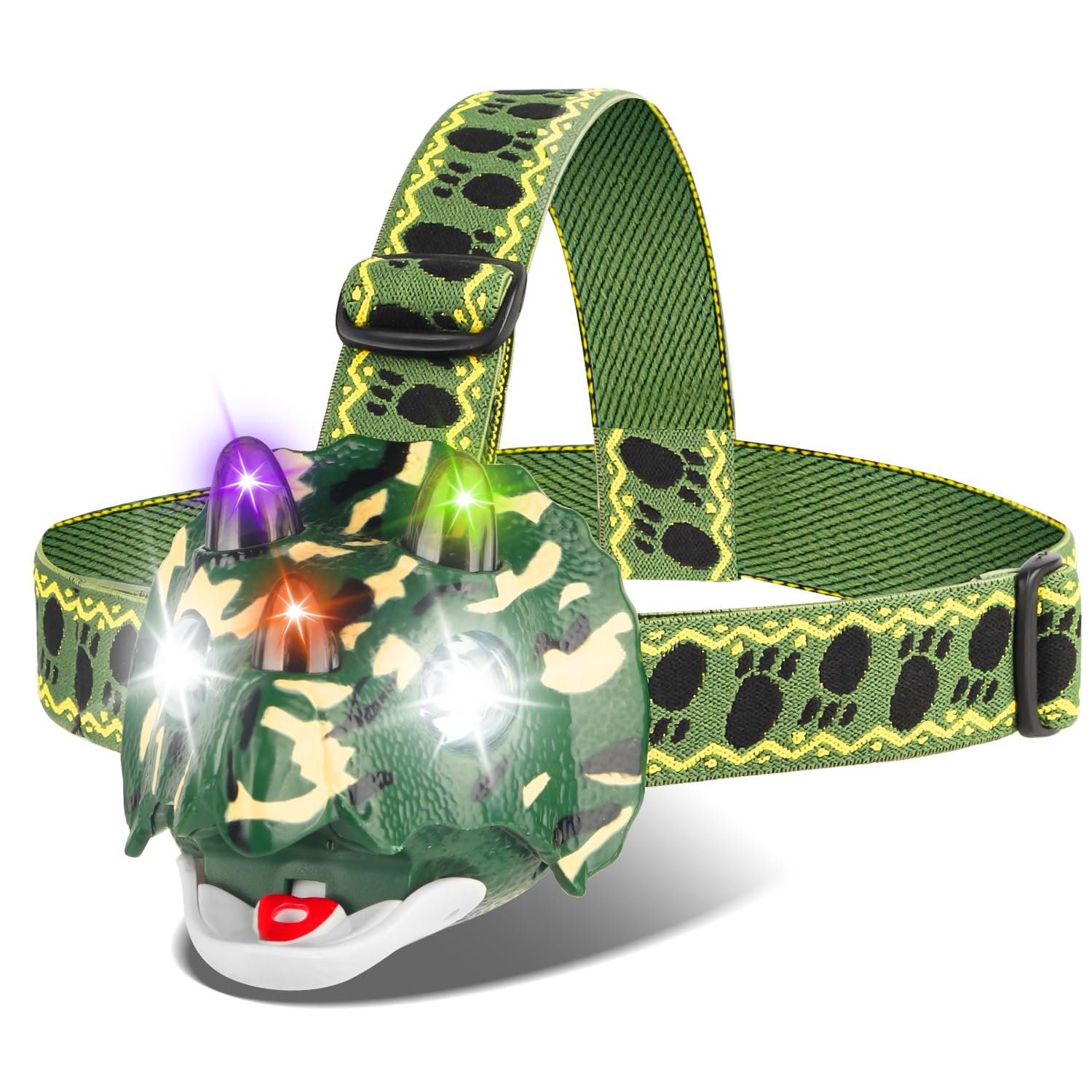 Tigtecgame Dinosaur Led Headlamp - T-Rex Flashlight For Kids, Camping Gear, Gifts