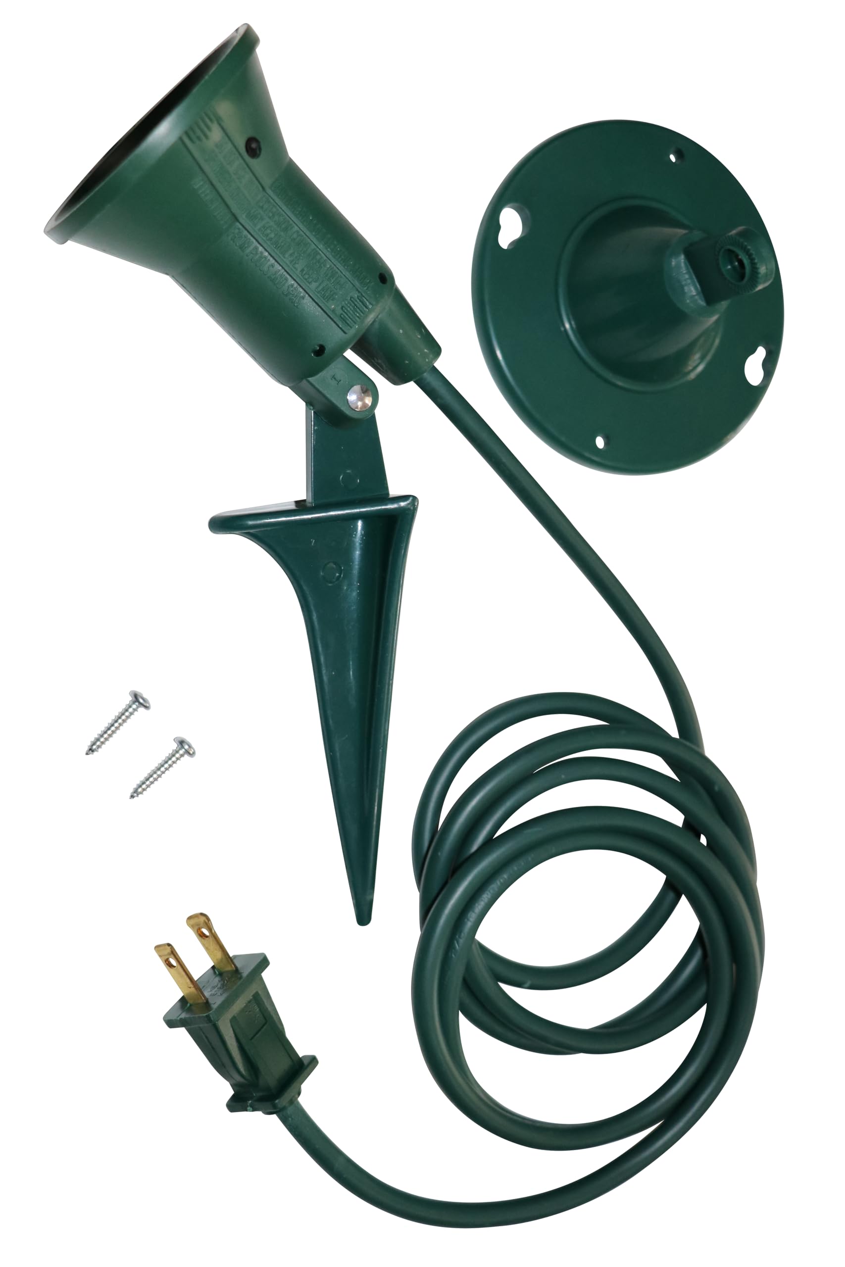 Dobar 6 Ft Outdoor Christmas Spotlight - Green Lawn Flood Light With Stake & Wall Mount, Ul Listed
