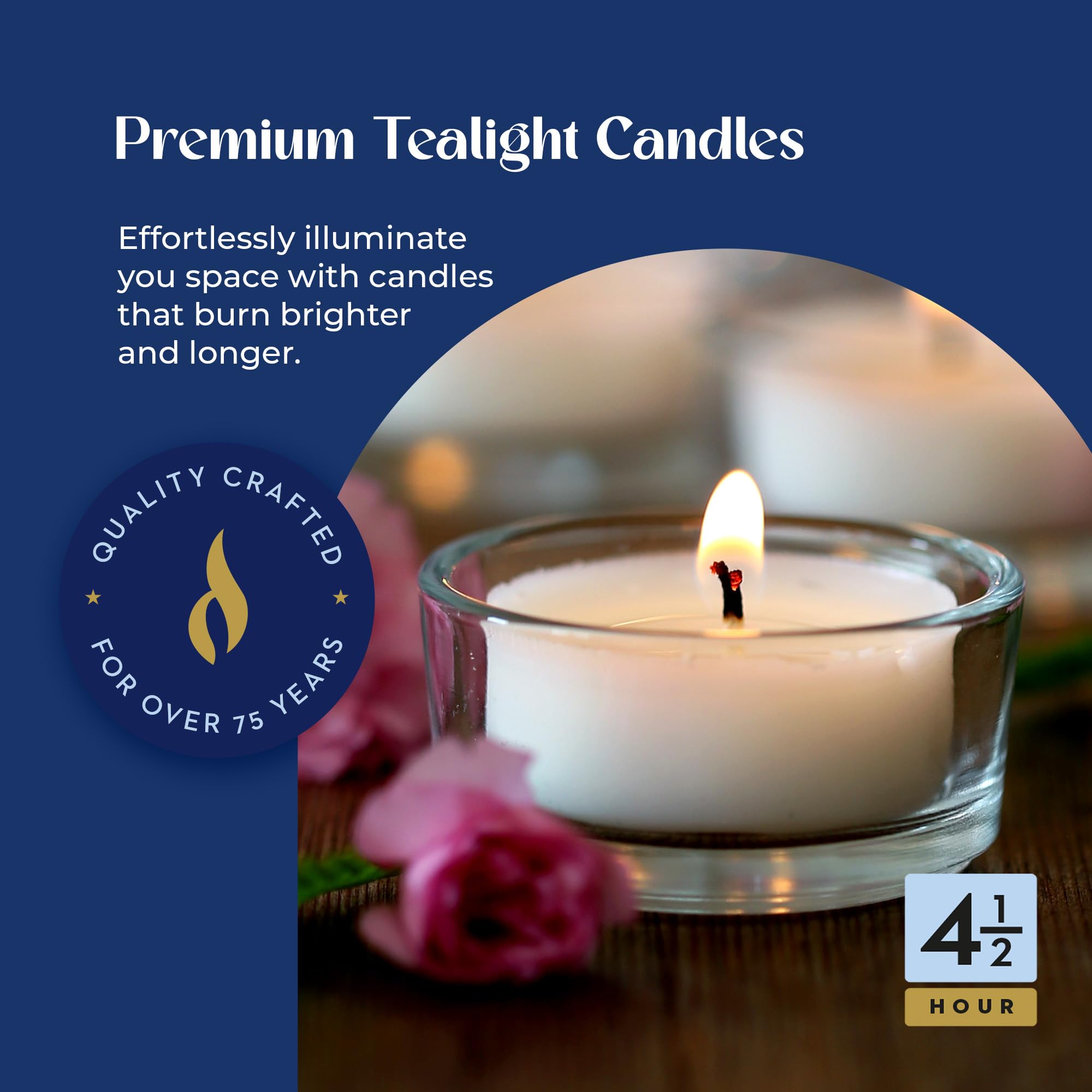 Lerner Tealight Candles, Unscented 200 Count, Non-Toxic, Smokeless, Long-Burning, White, Model L00216