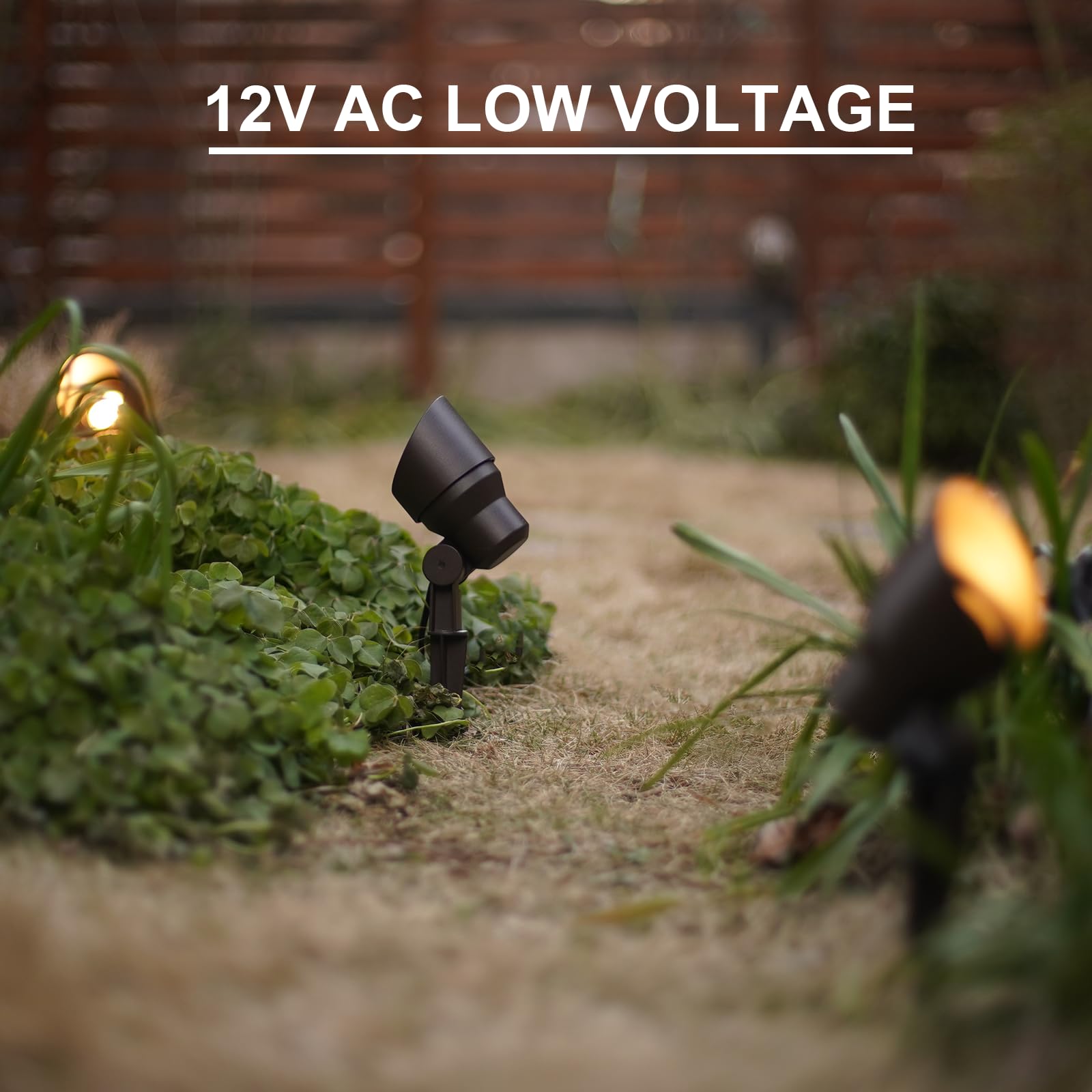 Goodsmann Low Voltage Landscape Flood Lights 8Pk Kit 3W Led 200 Lumen Outdoor Spotlights 3000K Warm White Replaceable Led Outside Hardwired Lighting With Metal Stakes Cable Connectors Replaceable