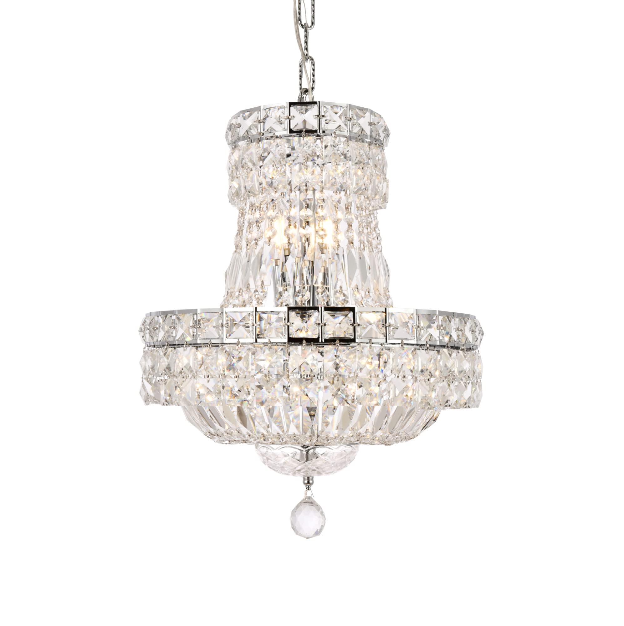 Elegant Lighting Value Tranquil 6 Light Chrome Pendant Clear Royal Cut Crystal - Finish:Chrome - Finish:Chrome - Finish:Chrome -
