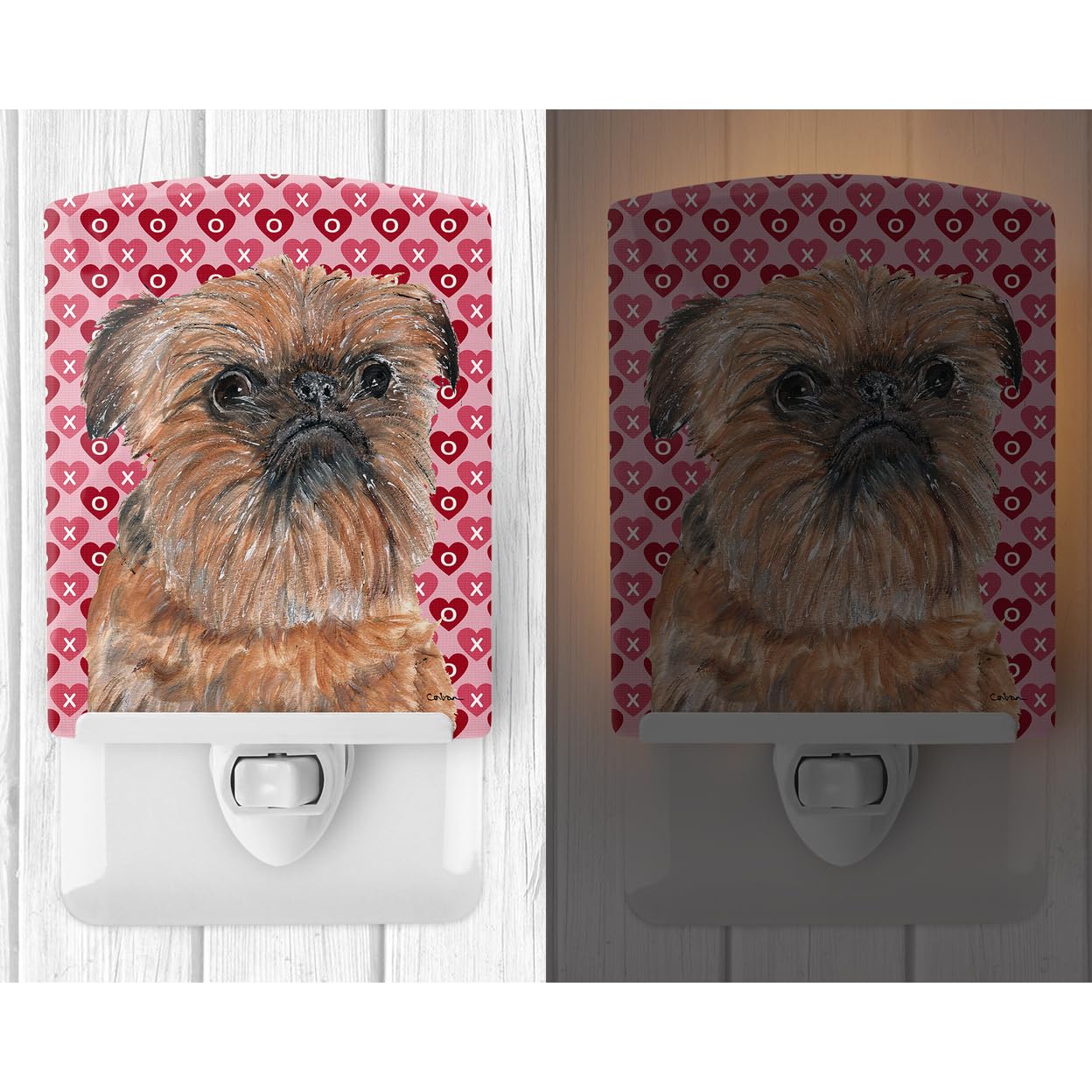Carolines Treasures Ceramic Night Light, Brussels Griffon Design, 6x4x3 inches, Multicolor, Model SC9558CNL, UL-Certified