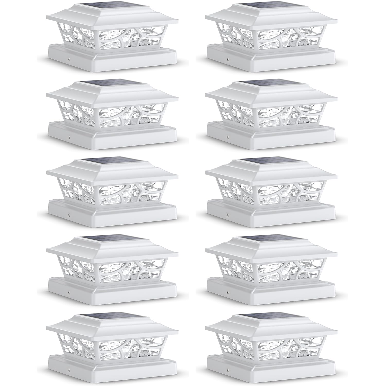 SIEDiNLAR Solar Post Lights Outdoor 4 Modes Fence Deck Post Cap Light for 4x4 5x5 6x6 Wooden Vinyl Posts Garden Patio Decor, War