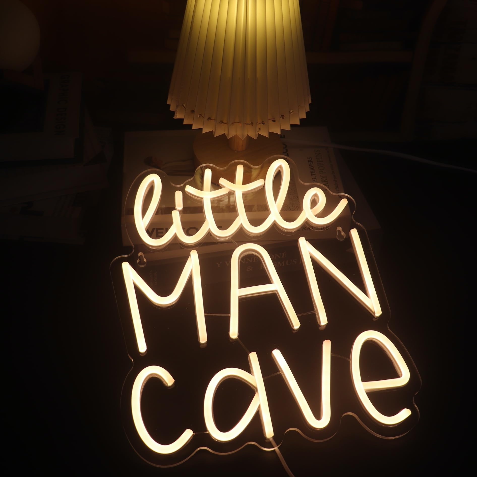 Little Man Cave Neon Sign  Decorative Neon Lights For KidS Room Play Room Wall Decor Neon Light Sign  Christmas Birthday KidS Gift Thanksgiving Gift(Warm White)