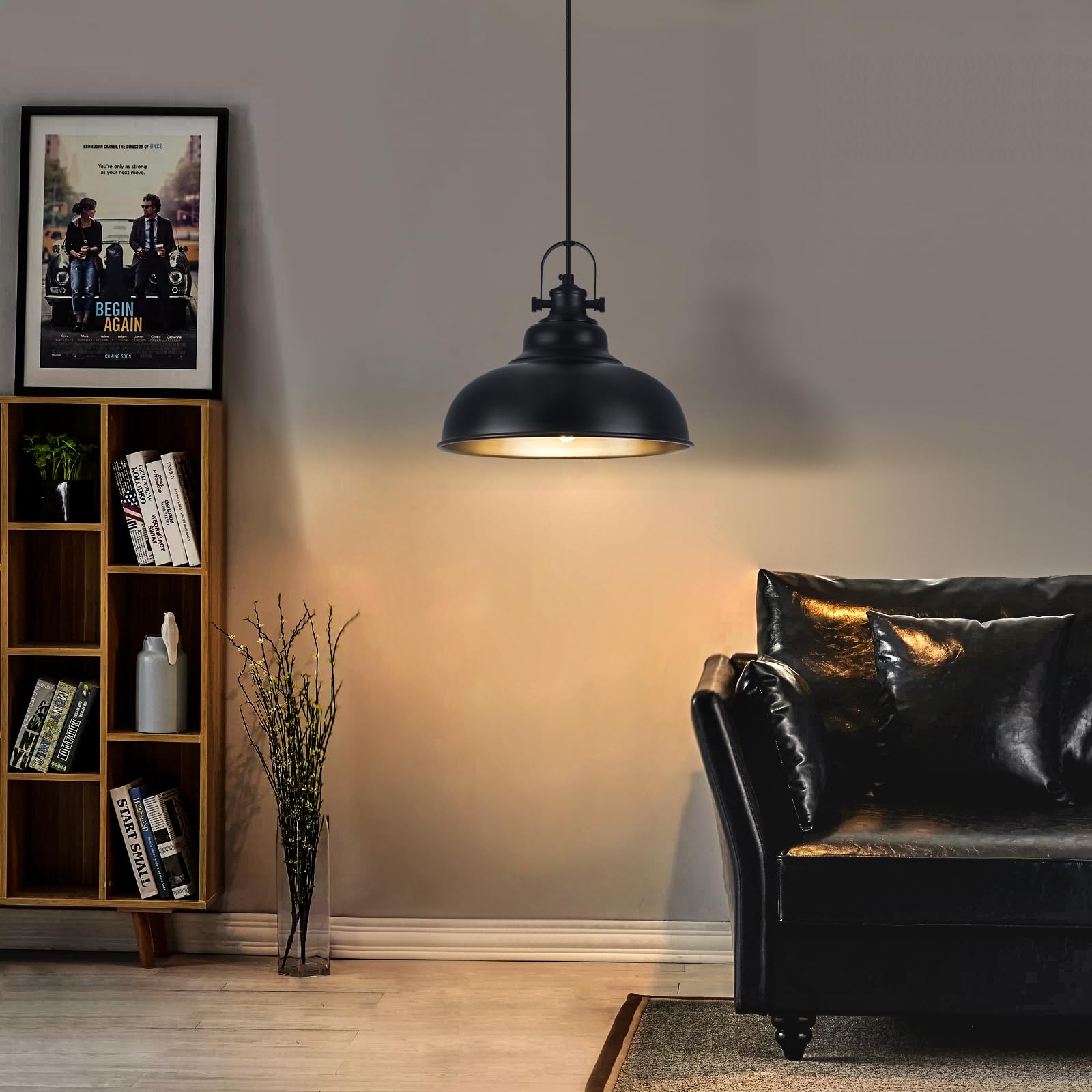 Guihualove Black Pendant Lights Kitchen Island, 11.4 Inch Dome Pendant Light, Farmhouse Pendant Light, Island Pendant Light For