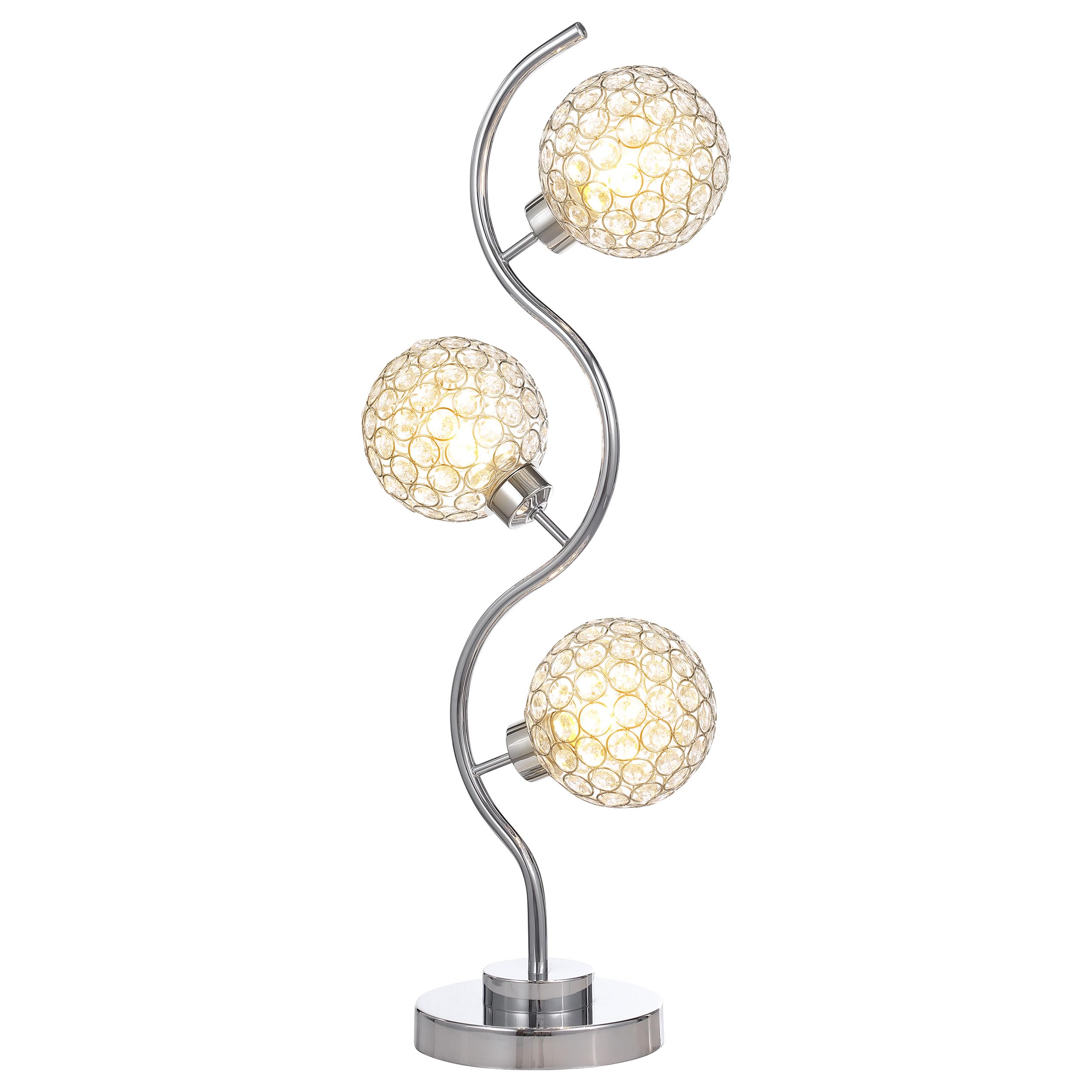 Coaster Home Furnishings Amberley 33-Inch 3-Light Curvy Metal Table Lamp Silver