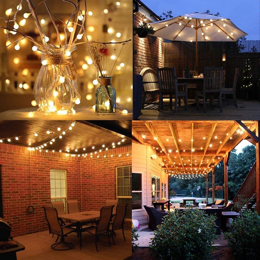 YoTelim Globe Fairy String Lights, Battery Operated, Warm White, 40 LED, 19.7FT, 2 Pack, Waterproof, Remote Control
