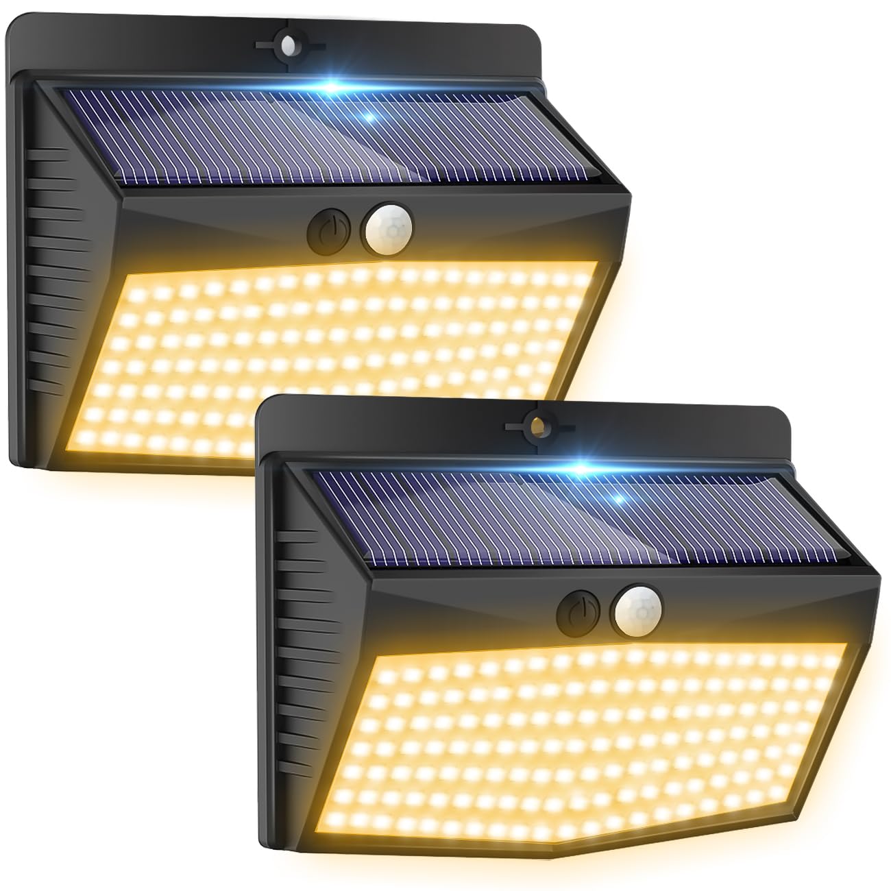 Peasur Solar Motion Sensor Lights [138 Led, 2 Pack] Waterproof Outdoor Security With 3 Modes