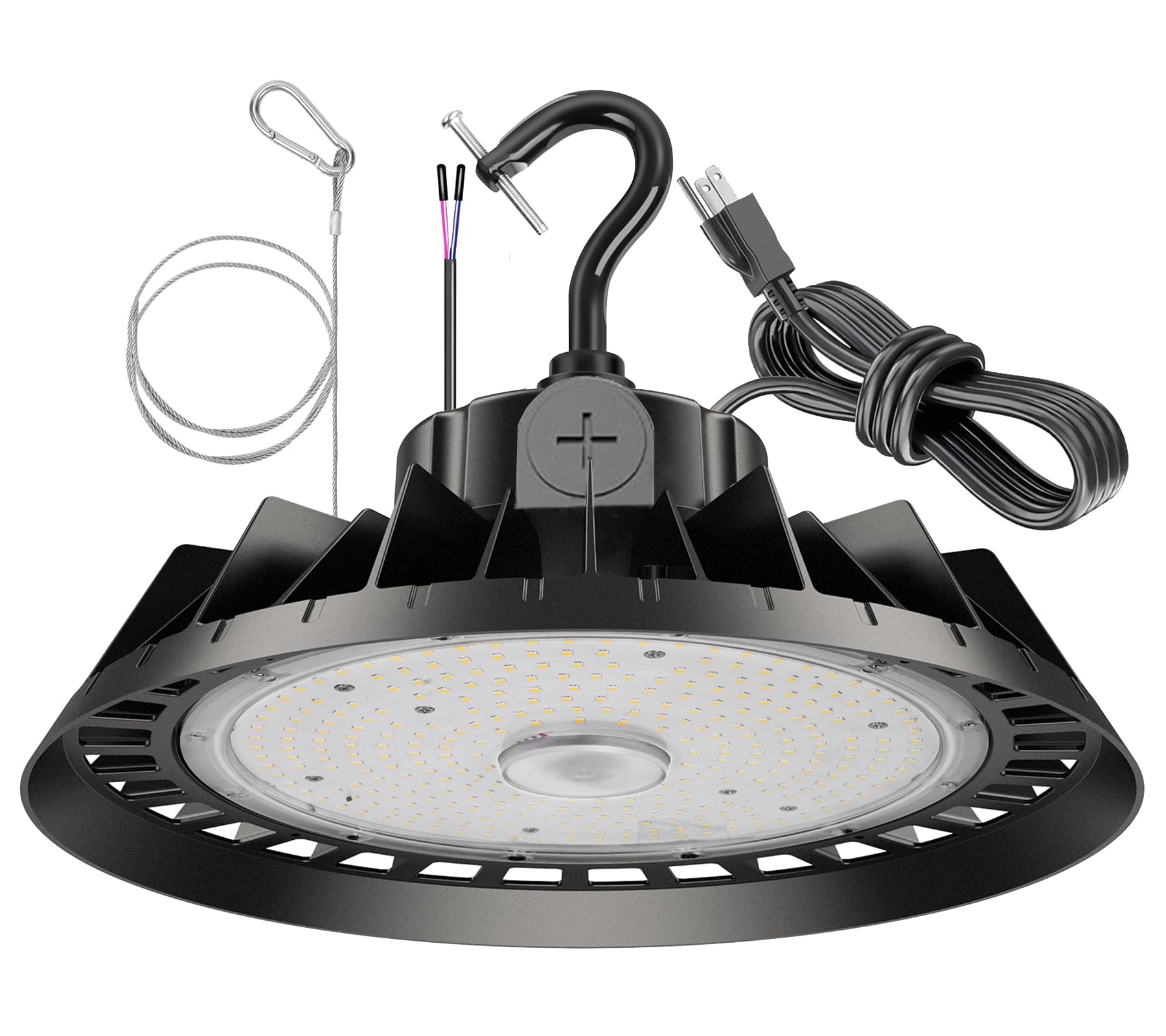 300W UFO LED High Bay Light 300W 5000K High Bay LED Shop Lights 45000LM 0-10V Dimmable 600W HID/HPS Replacement with 5 US Plug