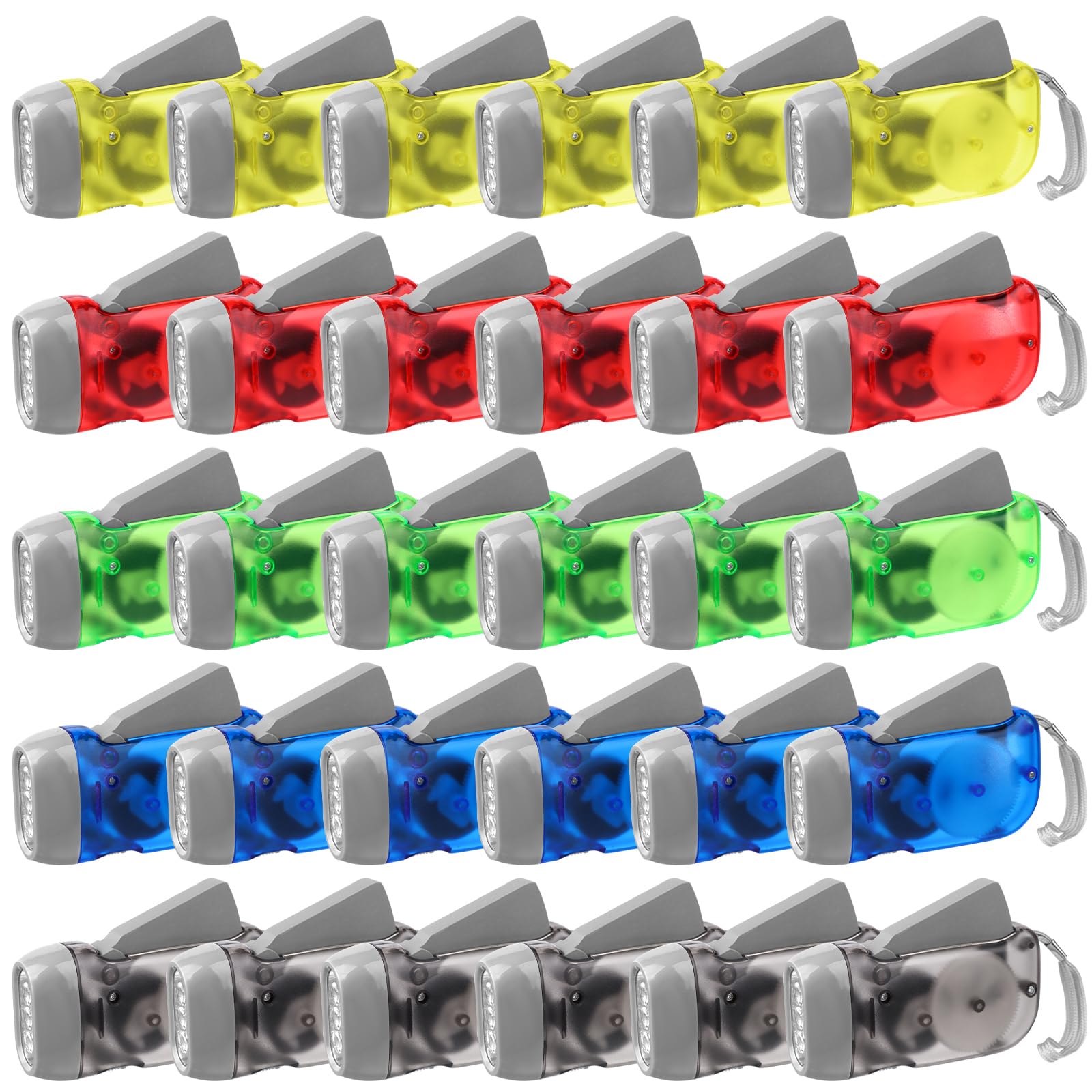 30 Pcs Hand Crank Flashlight 3 LED White Light Hand Press Torch No-Battery Flashlight Handpress Powerful Emergency Light Safety 