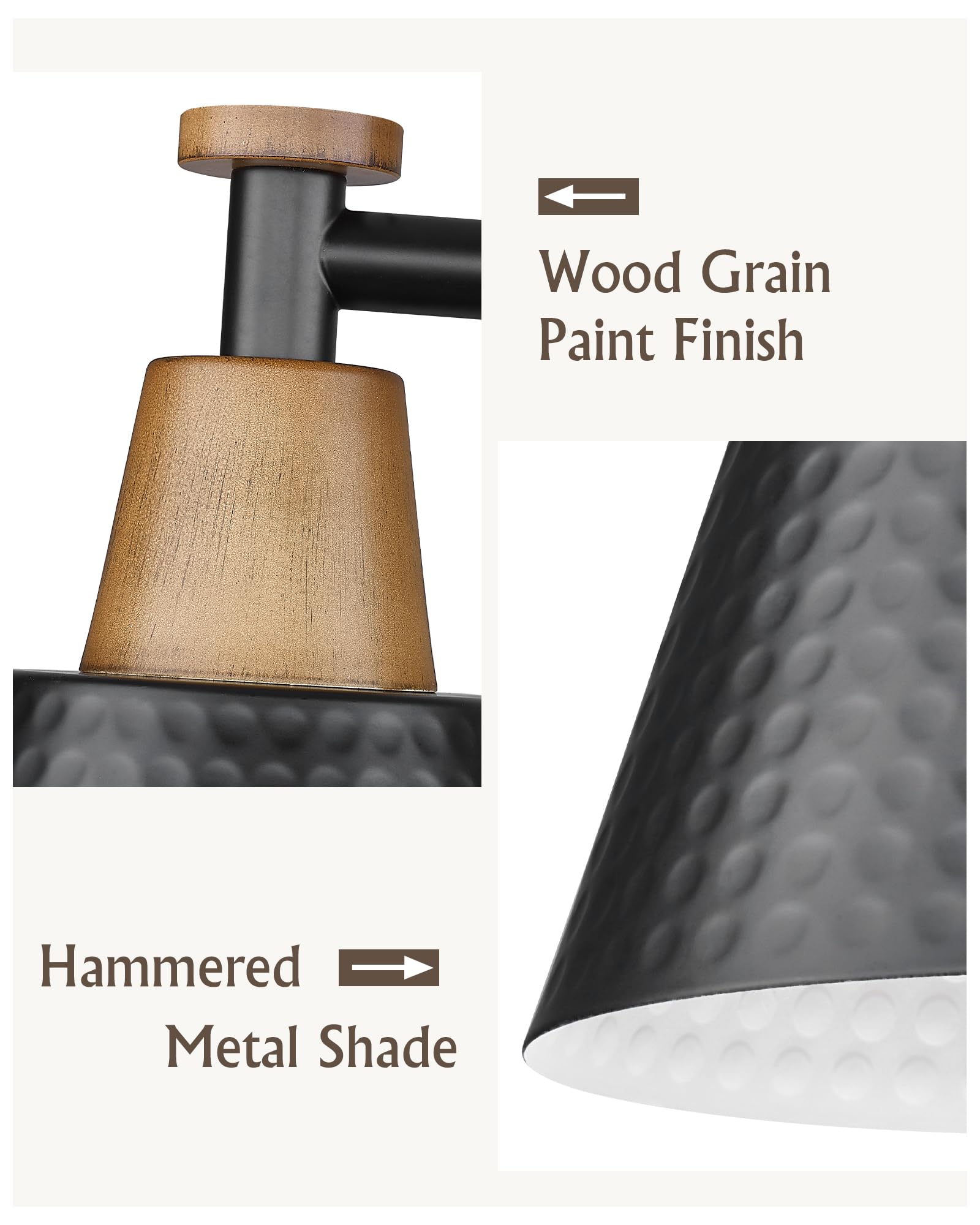 Femila Black Vanity Light, 6 Light Bathroom Vanity Light, Vintage Bathroom Light Fixtures Over Mirror, E26 Base, 4Fg59B-6W Bk