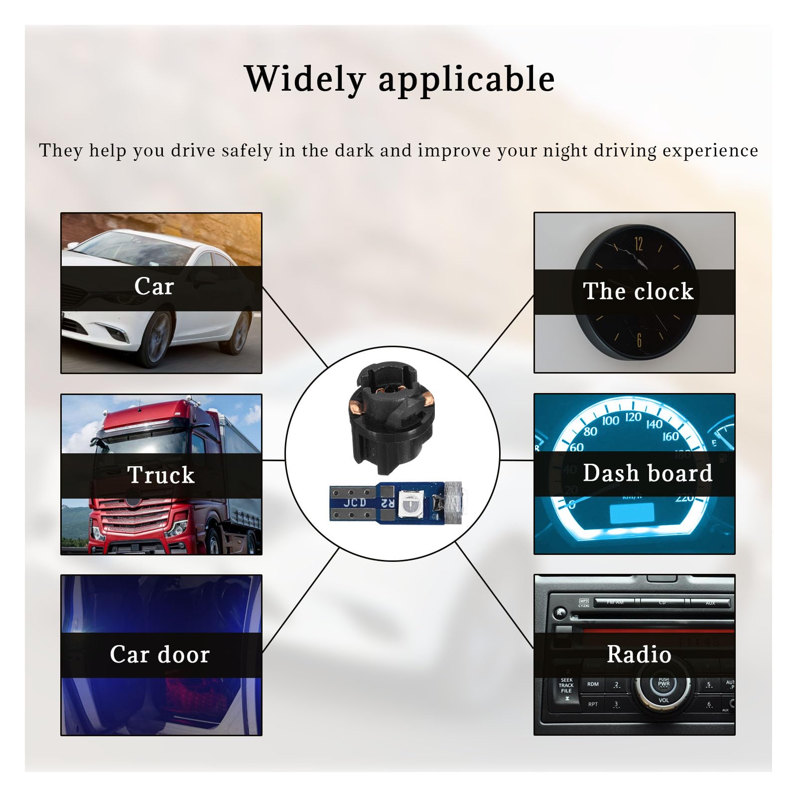 Dickno 20 Pcs T5 Led Lights For Car Dashboard, High Light 3030-3Smd Replacement With Twist Lock Socket, Led Bulb For Gauge Cluster Indicator Dashboard Instrument Panel Lights (Ice Blue)