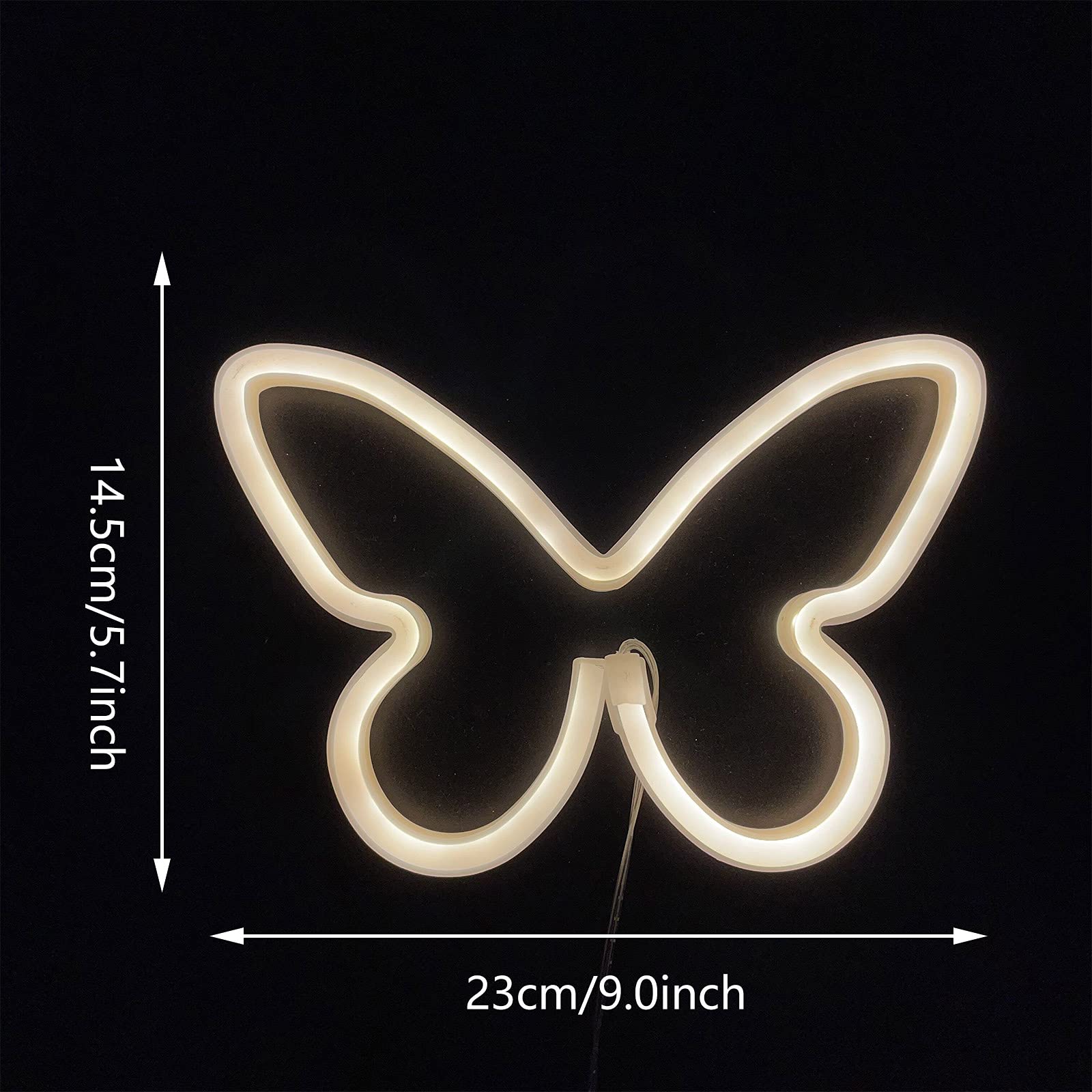 Enuoli Butterfly Led Neon Decorative Lights, Neon Signs Butterfly Shaped Decor Neon Light,Usb/Battery Powered Indoor Wall Decor