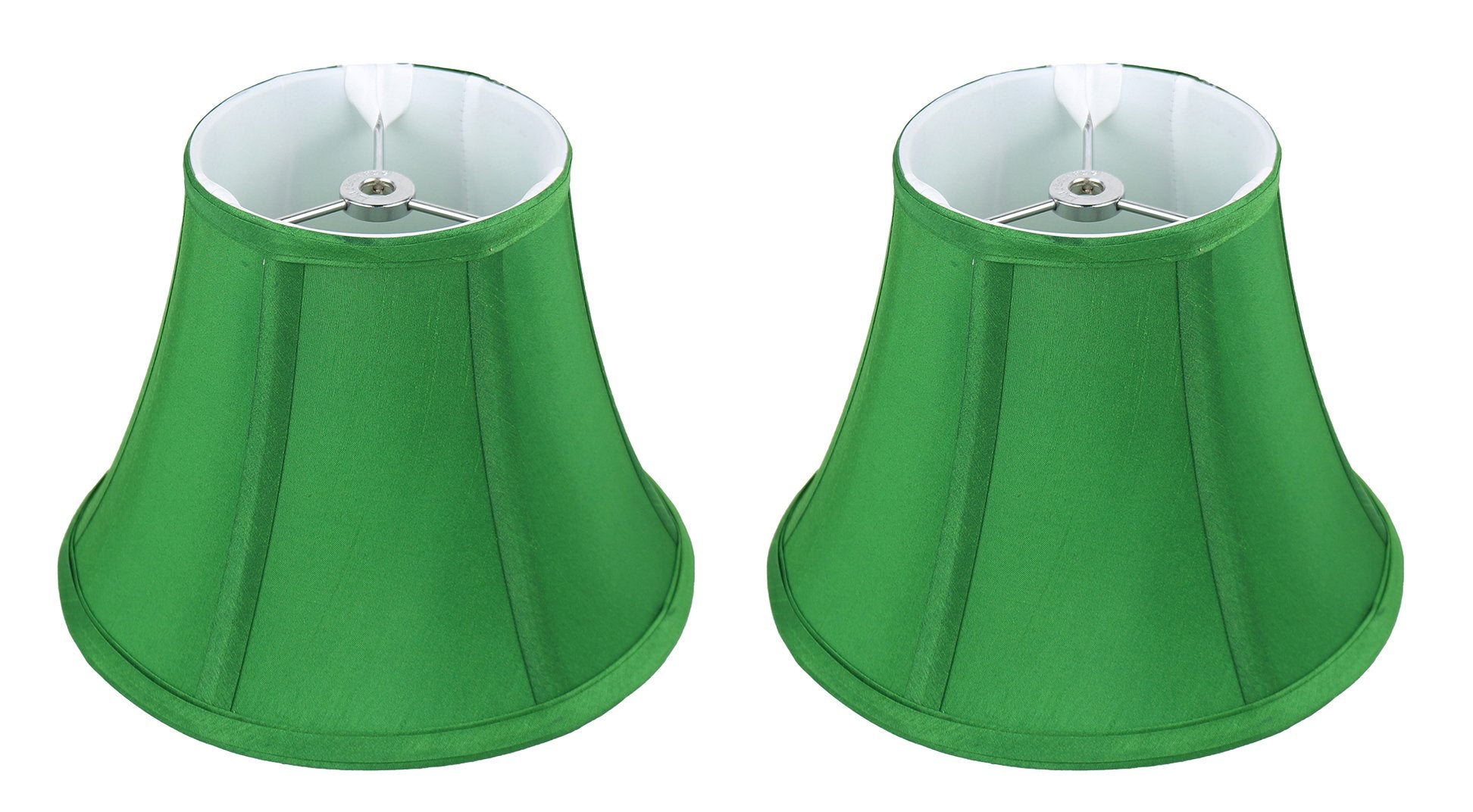 Urbanest Softback Bell Lampshade Set Of 2, Faux Silk, 5X9X7, Kelly Green, Spider-Fitter