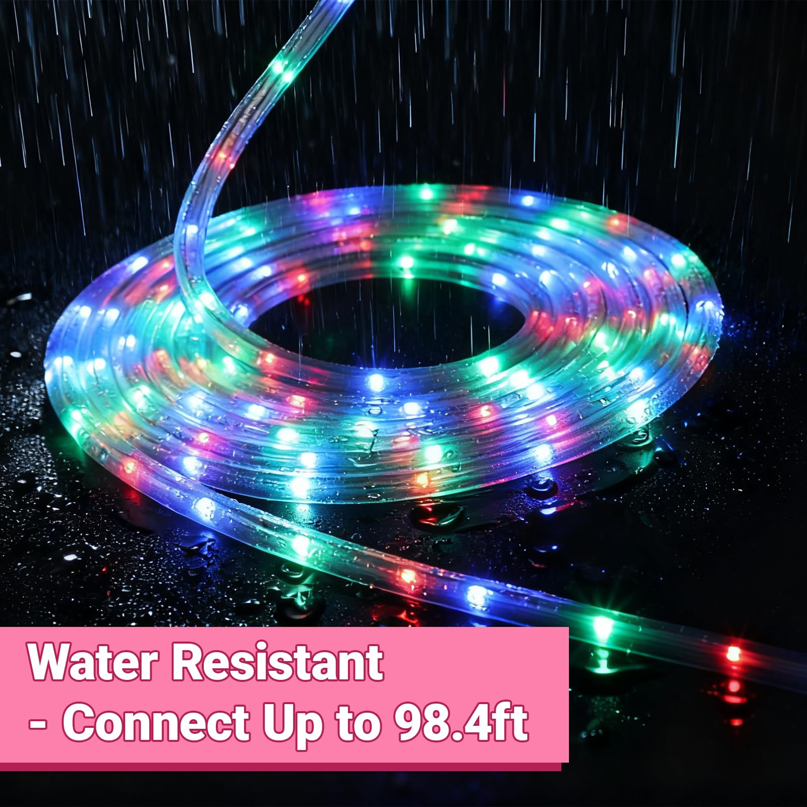 Areful Outdoor Smart Rope Lights, 16FT Waterproof Color Changing, Music Sync, Remote Control, Connectable Design, Model BL-16.4FT-CR-RGB