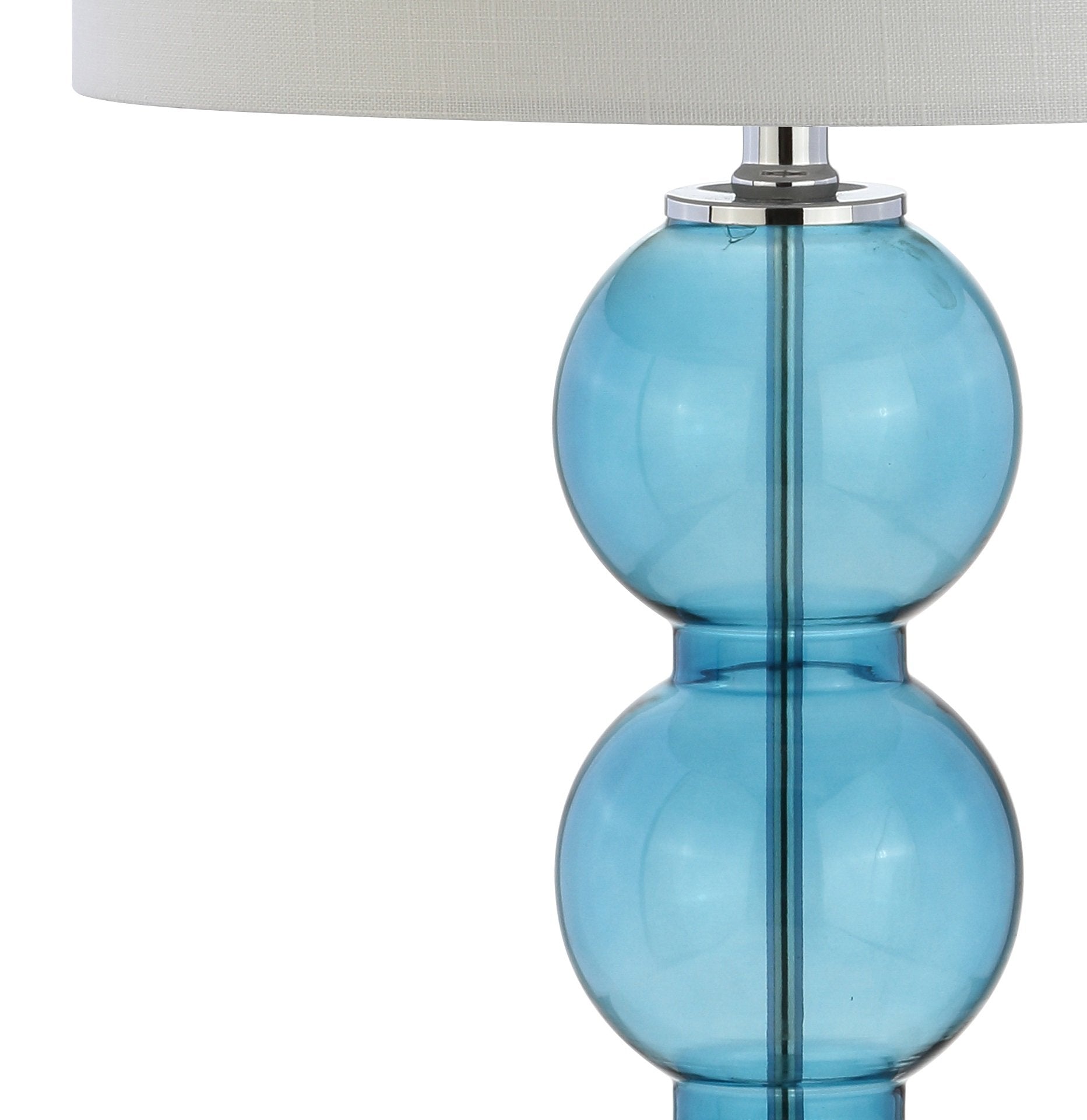 JONATHAN Y Bella 27" Glass Triple-Sphere LED Table Lamp, Sky Blue/Chrome, Model JYL1070C-SET2, Set of 2 for Bedroom, Living Room