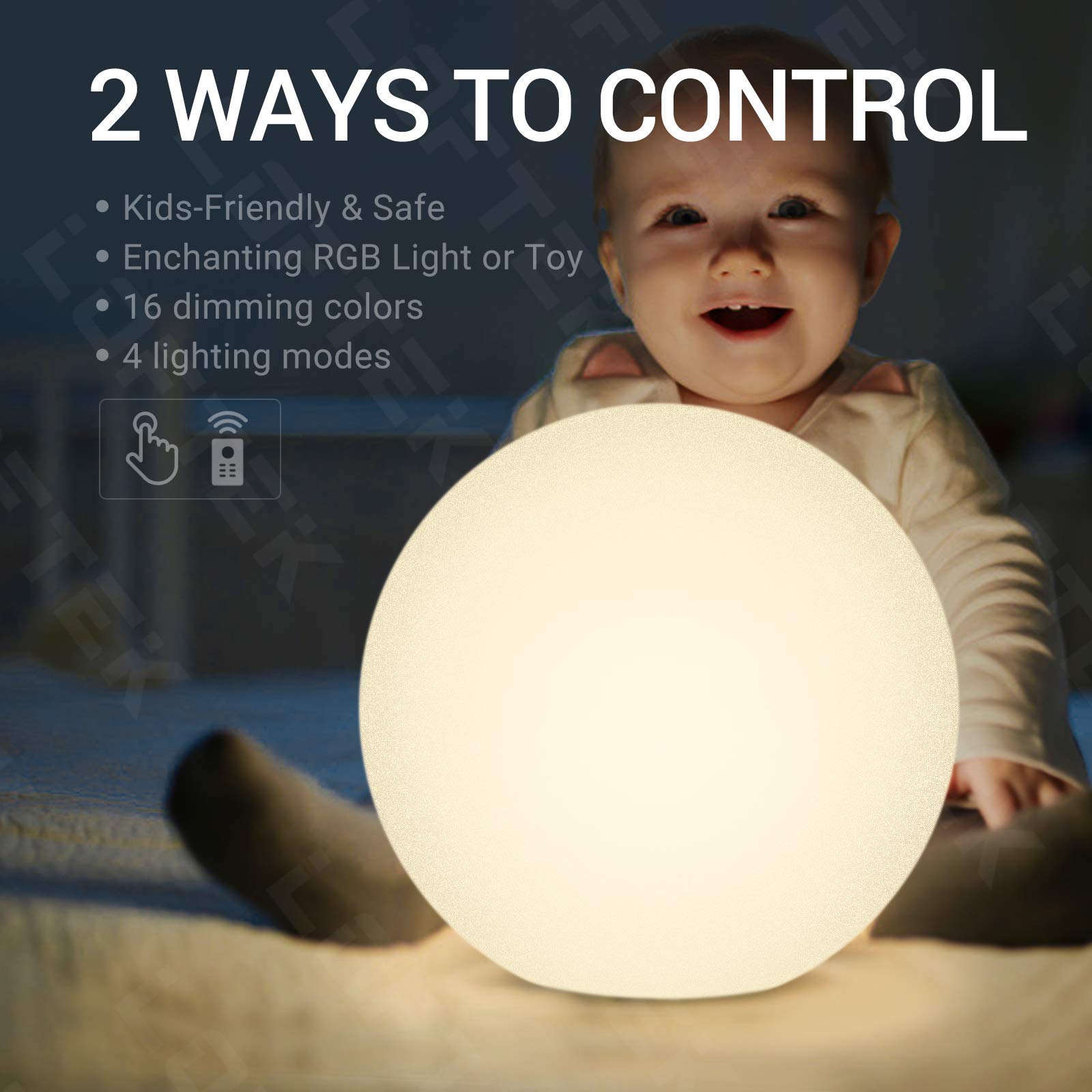 LOFTEK 12-inch LED Floating Pool Light Ball, Waterproof & Dimmable, 16 Colors, Remote Control, Cordless, White, Model KD-B130